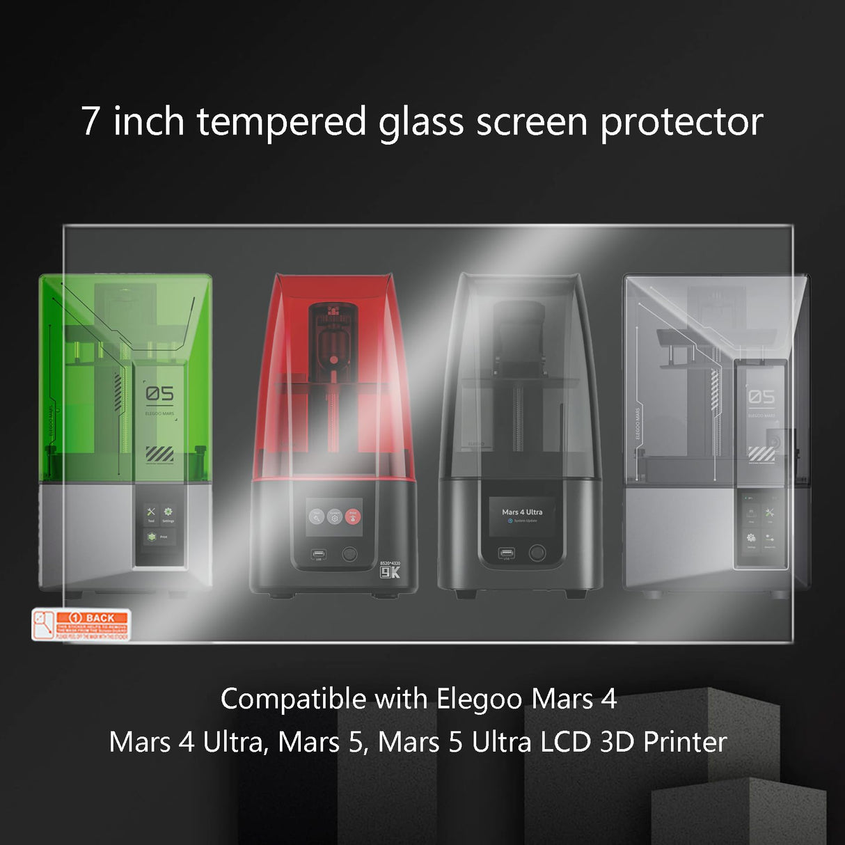 LANKEGU 3PCS Tempered Glass Screen Protector for Mars 4, Mars 5, 3D Printer LCD Screen Protector Film Anti-Scratch and Anti-Leak for Elegoo Mars 4/Ultra, Mars 5/Ultra LANKEGU