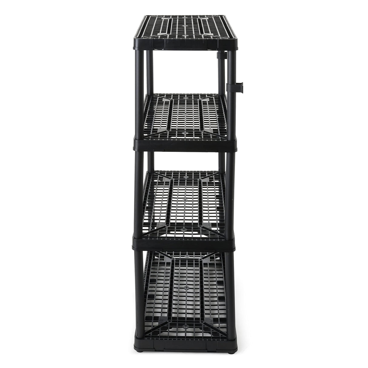 Gracious Living 4 Shelf Fixed Height Ventilated Heavy Duty Storage Unit 18 x 36 x 54.5" Organizer System for Home, Garage, Basement, & Laundry, Black Gracious Living