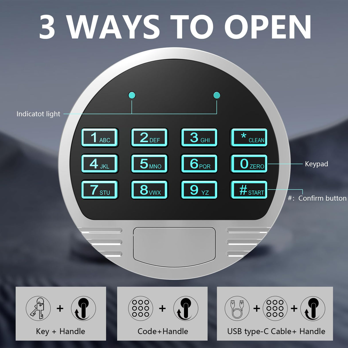 HEANVO 2-3 Rifle Safe, Small Gun Safe for Home Rifles and Pistols, Quick Access Gun Safe for Guns with Alarm System, Home Gun Security Cabinet with Digital Keypad, Gun Locker for Shotgun Firearms HEANVO