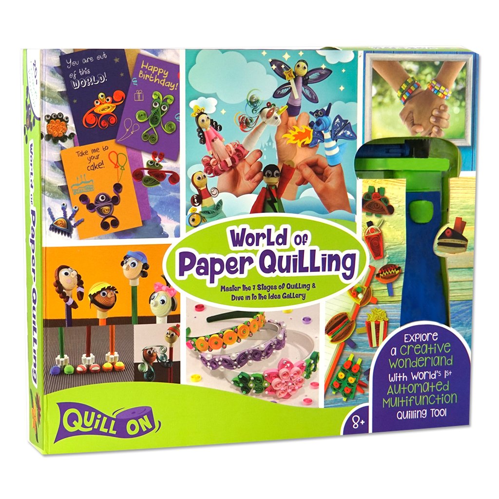 Quill On World of Paper Quilling with Electric Quilling Tool | Paper Quilling Kit | Crafts for Girls Ages 8-12 | Craft Kit | 8 Year Old Girl Birthday Gift Quill On
