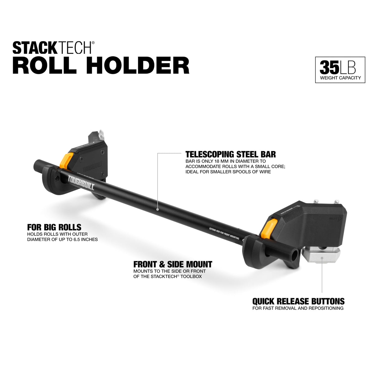 ToughBuilt StackTech Roll Holder, StackTech Accessorie TB-B1-A-32 ToughBuilt