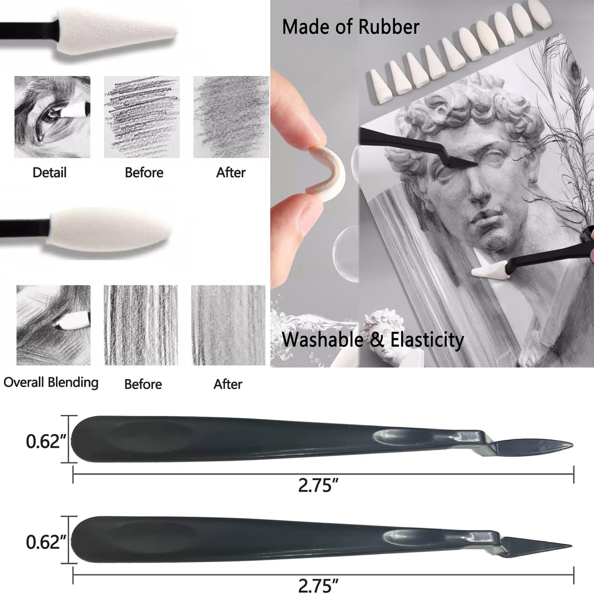 Daerthotk 53 PCS Drawing Kit Sketching Pencil Set, Sketch Pencils Art Supplies with Graphite, Charcoal, Blending Tools, Drawing Pencils for Artists Adults Beginner Family Friends Daerthotk