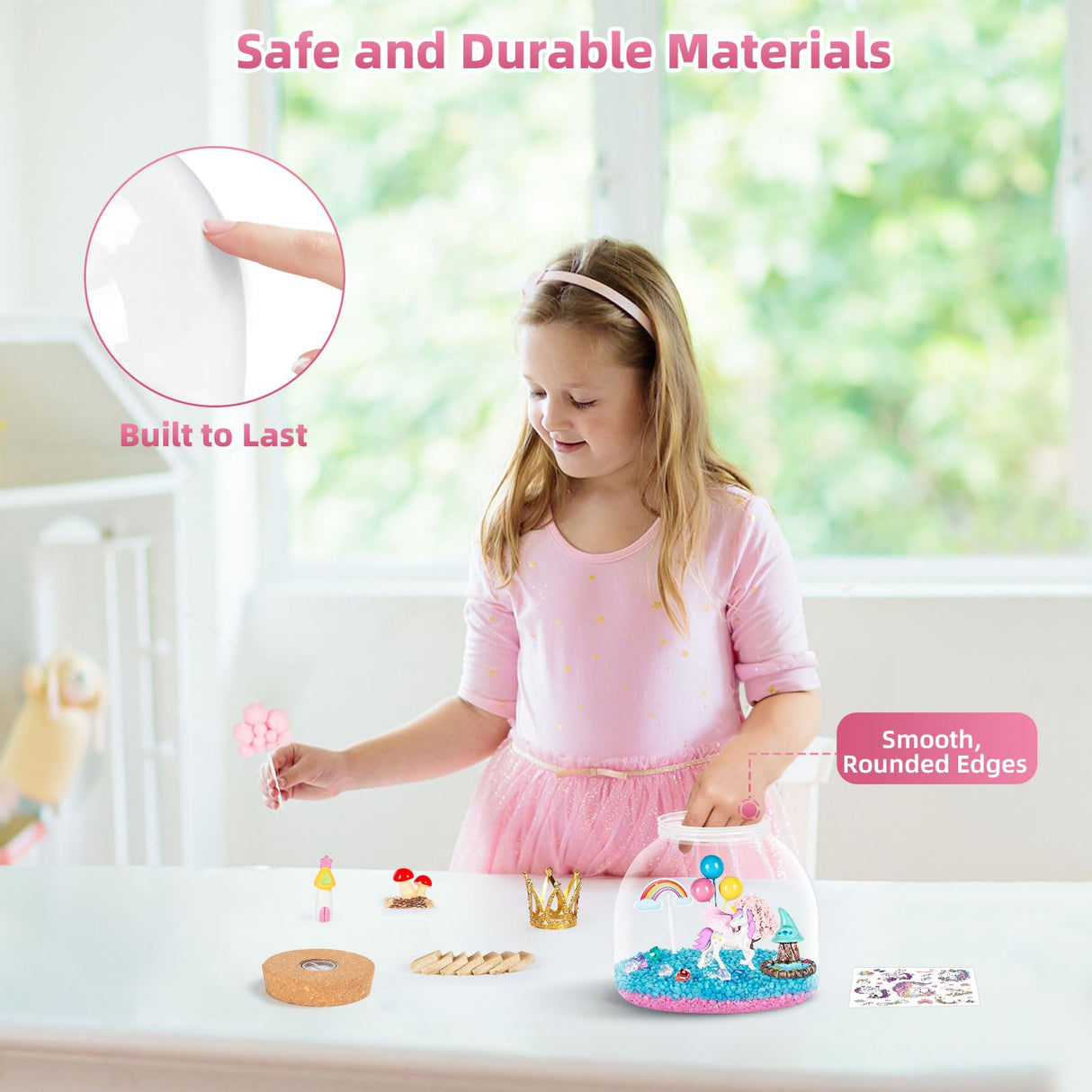 Unicorn Light Up Terrarium for Girls – DIY Garden Craft with LED | STEM Kit, Arts & Crafts Gift for Kids Ages 4-8 by Ednzion Ednzion