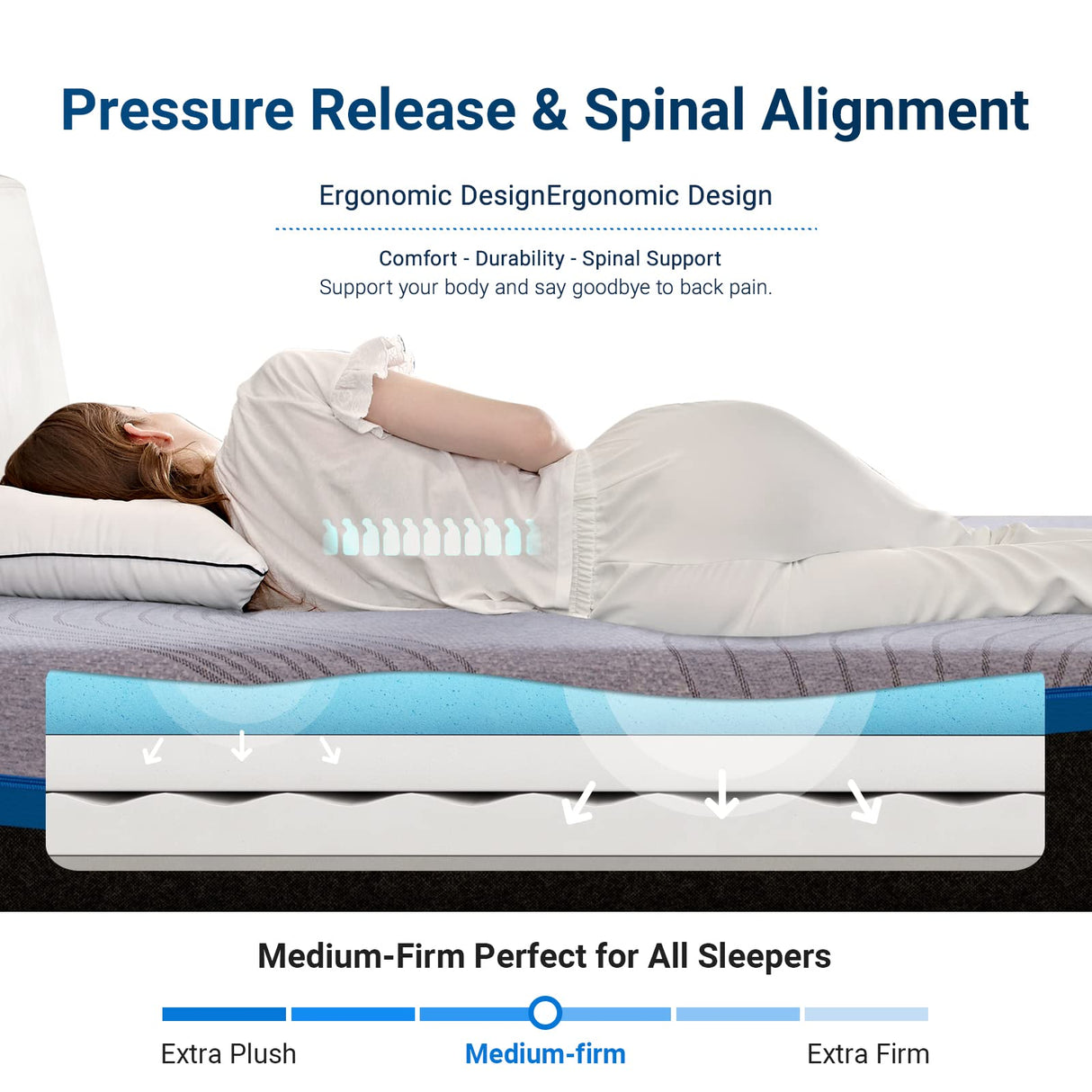 Avenco California King Mattress, 10 Inch Cal King Size Mattress in a Box with Gel Memory Foam & Breathable Cover, Pressure Relieving, Medium Firm Supportive, CertiPUR-US Certified Avenco