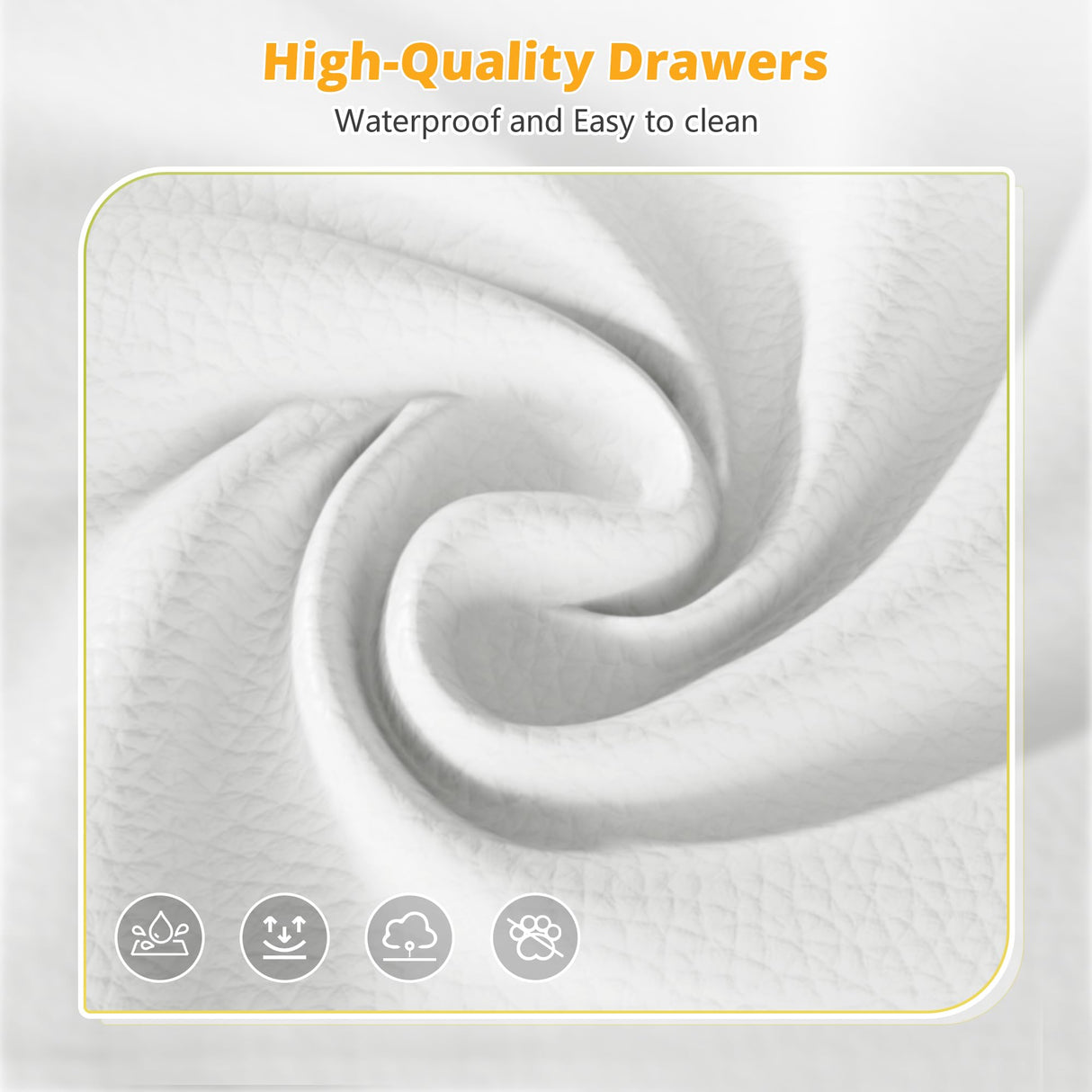 EnHomee Dresser for Bedroom with LED Lights, 12 Drawers Bedroom Dresser, Black Dresser and Tall Dresser with Open Shelves, Fabric Dressers & Chests of Drawers with Sturdy Metal Frame, White EnHomee