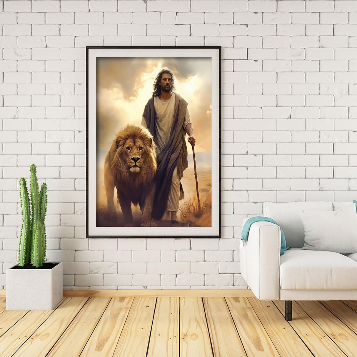BOHADIY Jesus Diamond Painting Kits for Adults. Easter Religion Christ Diamond Art Full Drill Round Gem Art Lion 5D Diamond Dots Suitable Home Wall Decor 12x16inch BOHADIY