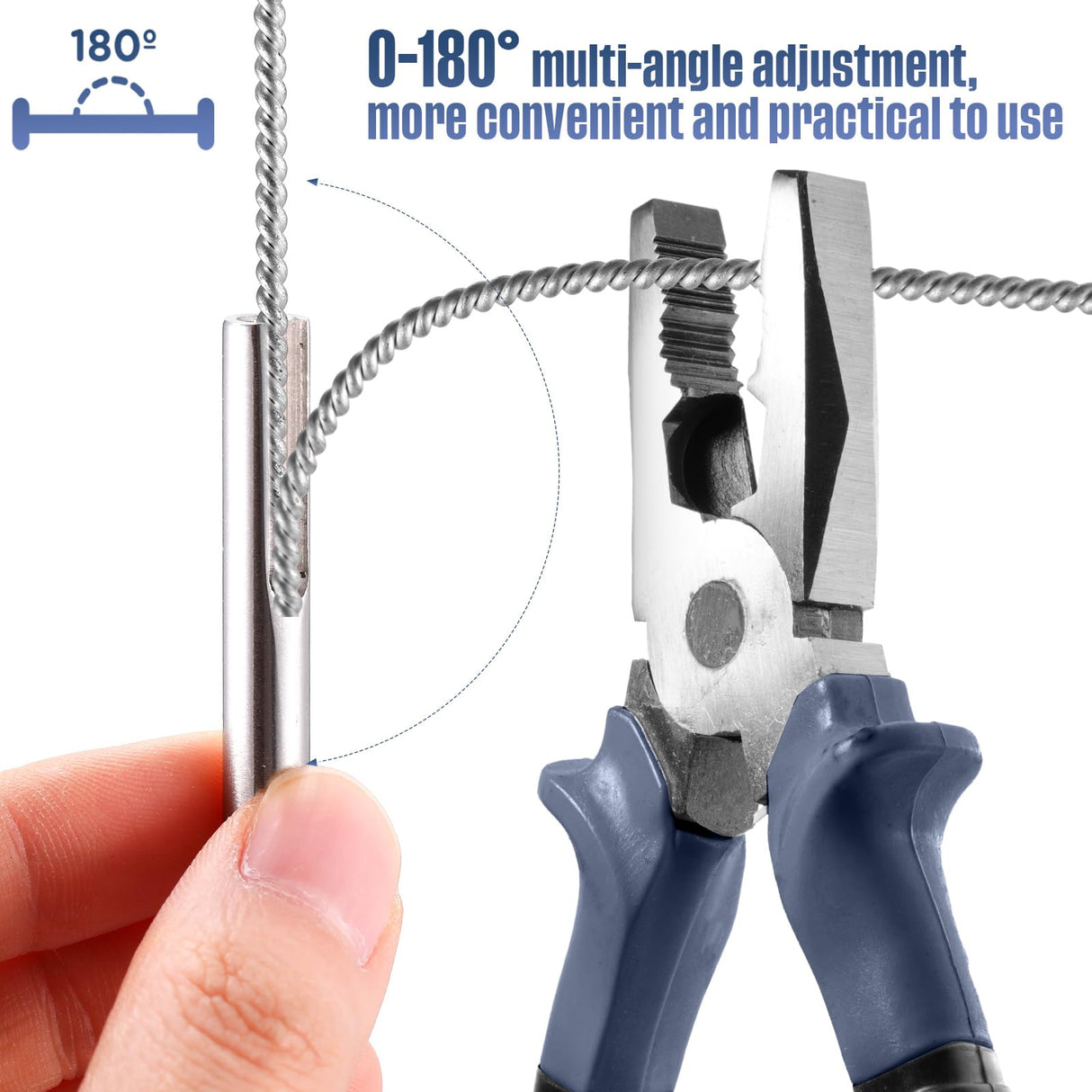 Yaocom 50 Pack 316 Stainless Steel 1/8" Invisible Cable Railing Kit Invisible Terminal Toggle Anchor Angle Stainless Steel Adjustable Cable Railing for Metal Railing Corner Post and Wall Post Yaocom