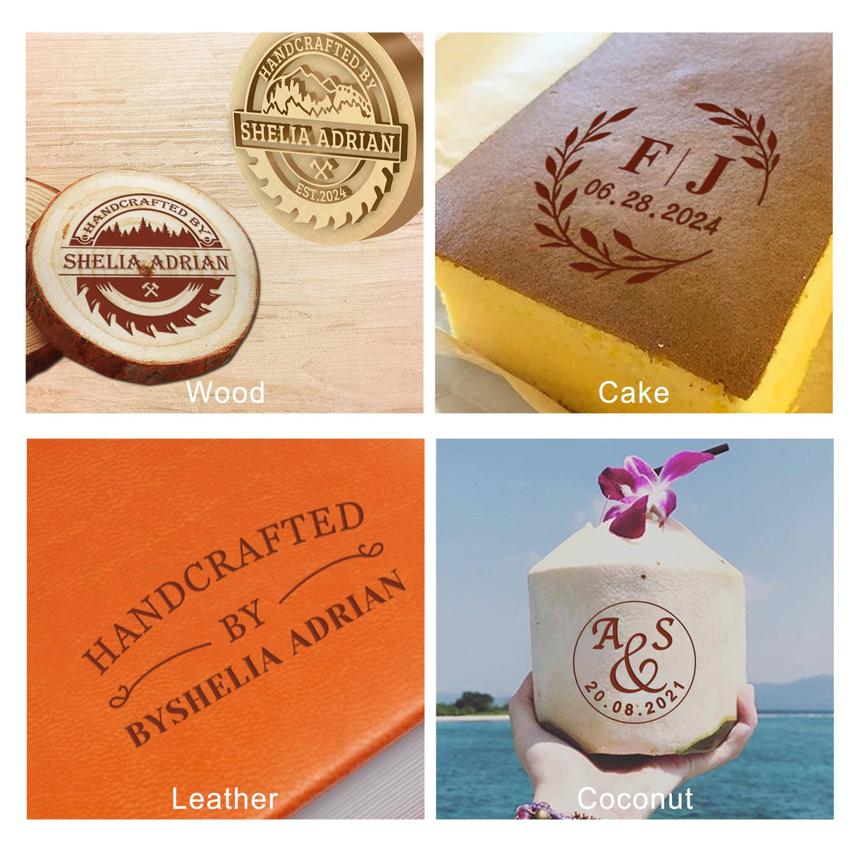 Custom Electric Wood Branding Iron Logo Personalized Metal Branding Iron for Meat Leather Cake Customized Wood Burning Stamp Wedding Gifts 2 inches 300W GBVllexuii