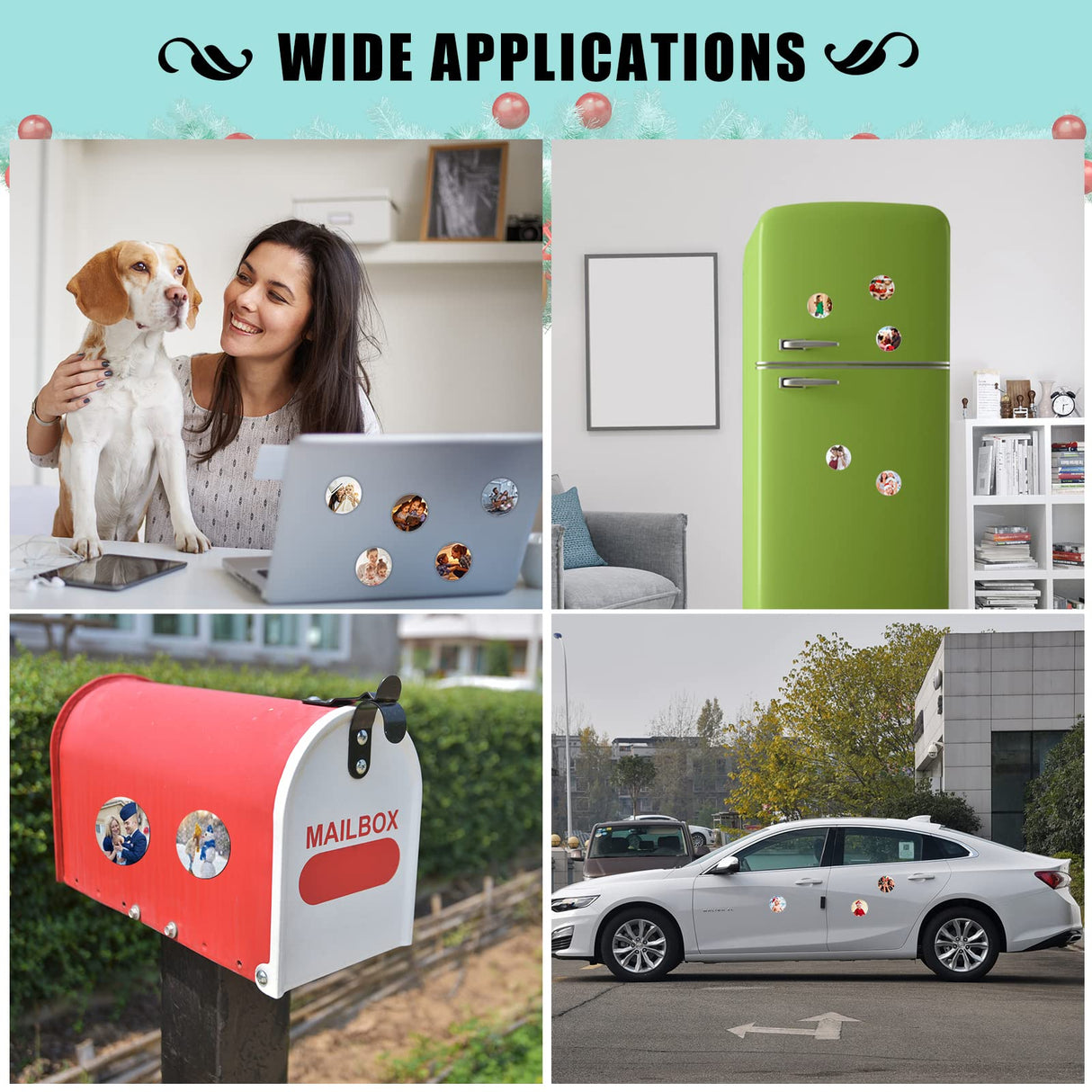 Sublimation Magnet Blanks, 30PCS Sublimation Blank Refrigerator Magnets - Personalized Fridge Magnet Sublimation Blanks Products for Kitchen Office Decorative, 5.5x5.5 cm (Round) Deekypol