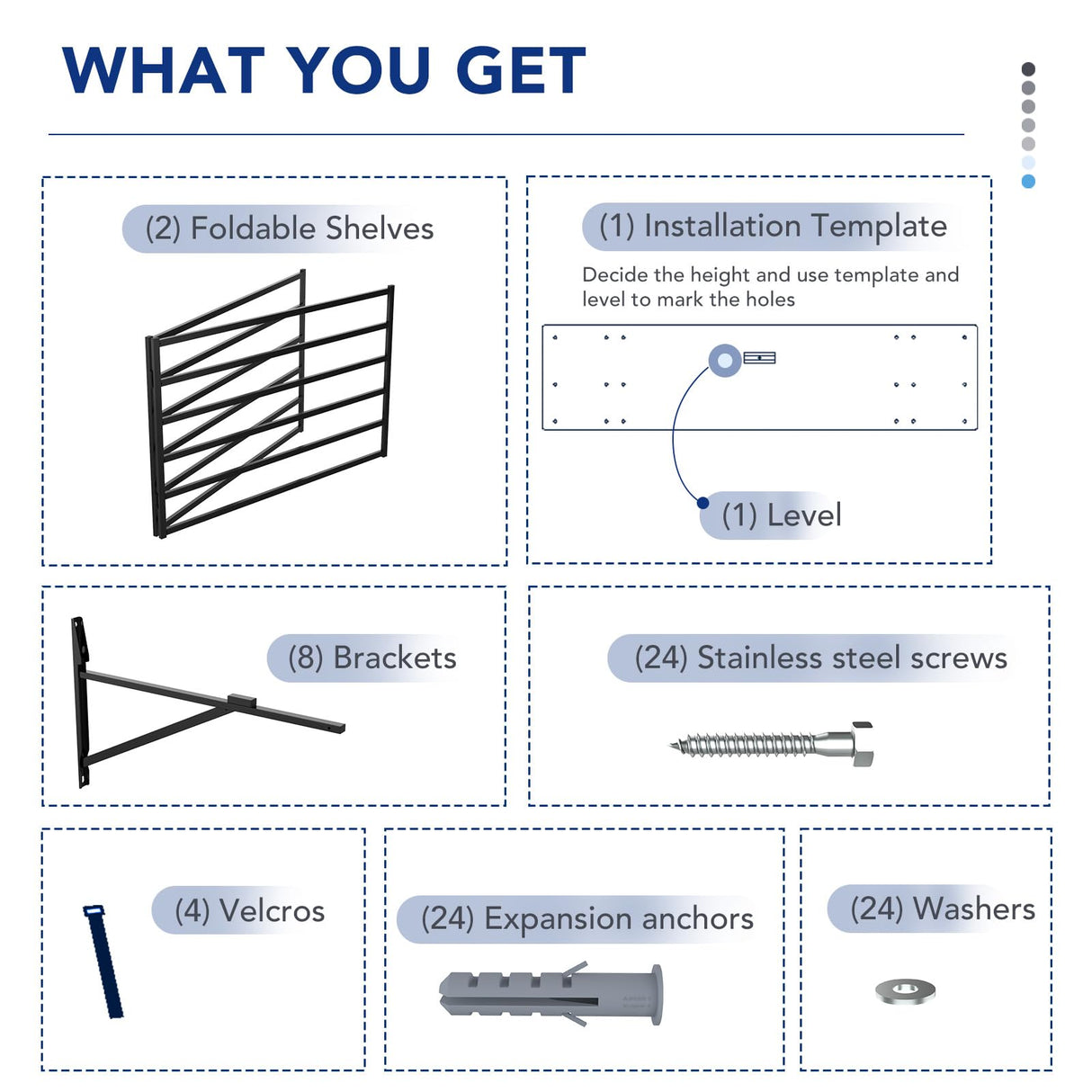 FLEXIMOUNTS 2x6ft Heavy Duty Garage Storage Shelving, 3200lbs Weight Capacity, 4-Pack Wall Organization System, 24-inch-by-75-inch Rack Floating Shelves FLEXIMOUNTS