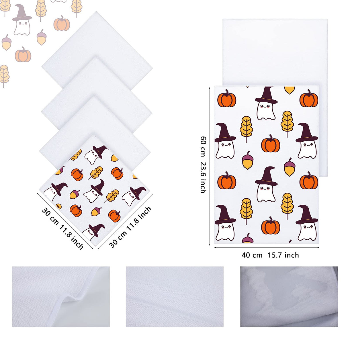 10 Pieces Blank Sublimation Oven Mitts Set Include 2 Sublimation Heat Resistant Oven Gloves 2 Blank Sublimation Hot Pads Pot Holders 2 Towels and 4 Dish Towels for Kitchen Cooking (White) Cunhill