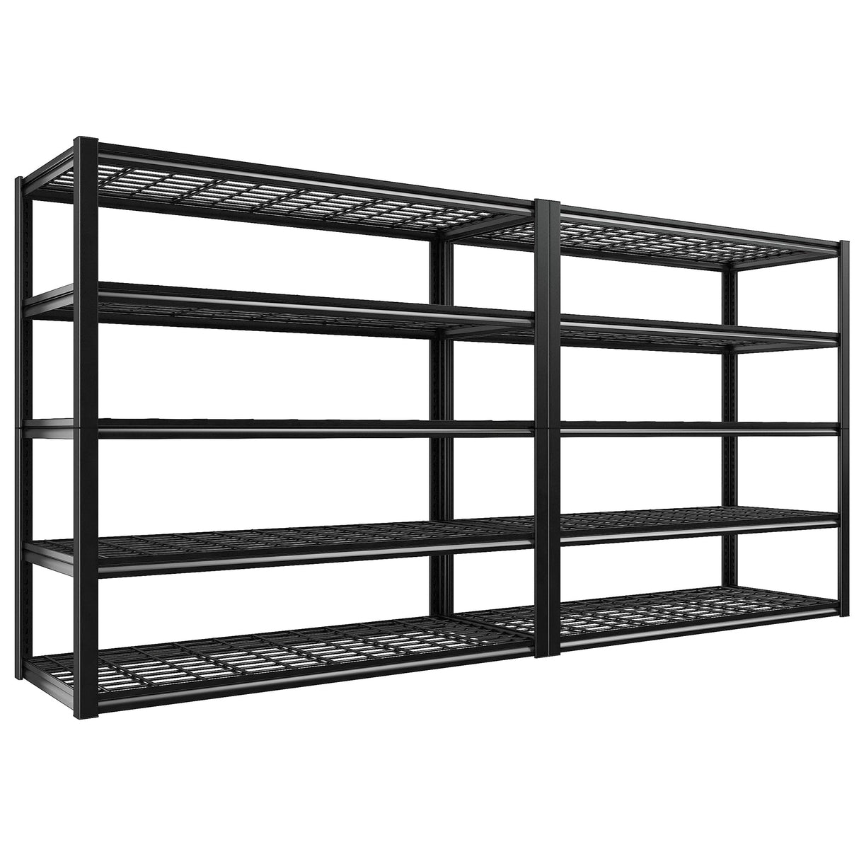 REIBII 48.2" W Garage Shelving 3000LBS Storage Shelves Heavy Duty Shelving Unit Adjustable Metal Shelves for Storage Rack 5 Tier Garage Storage Shelves Industrial Shelf Utility Rack, 2 Pack REIBII