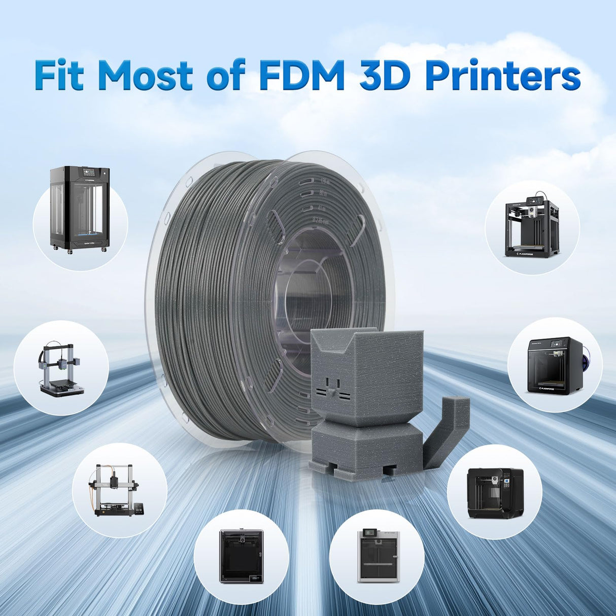 FilaBees ASA Filament 1.75mm Sparkle Storm Gray,ASA 3D Printer Filament 1kg(2.2lbs),Heat&Weather Resistant&High UV Resistance 3D Printing Filament±0.02mm Perfect for Printing Outdoor Functional Parts FilaBees