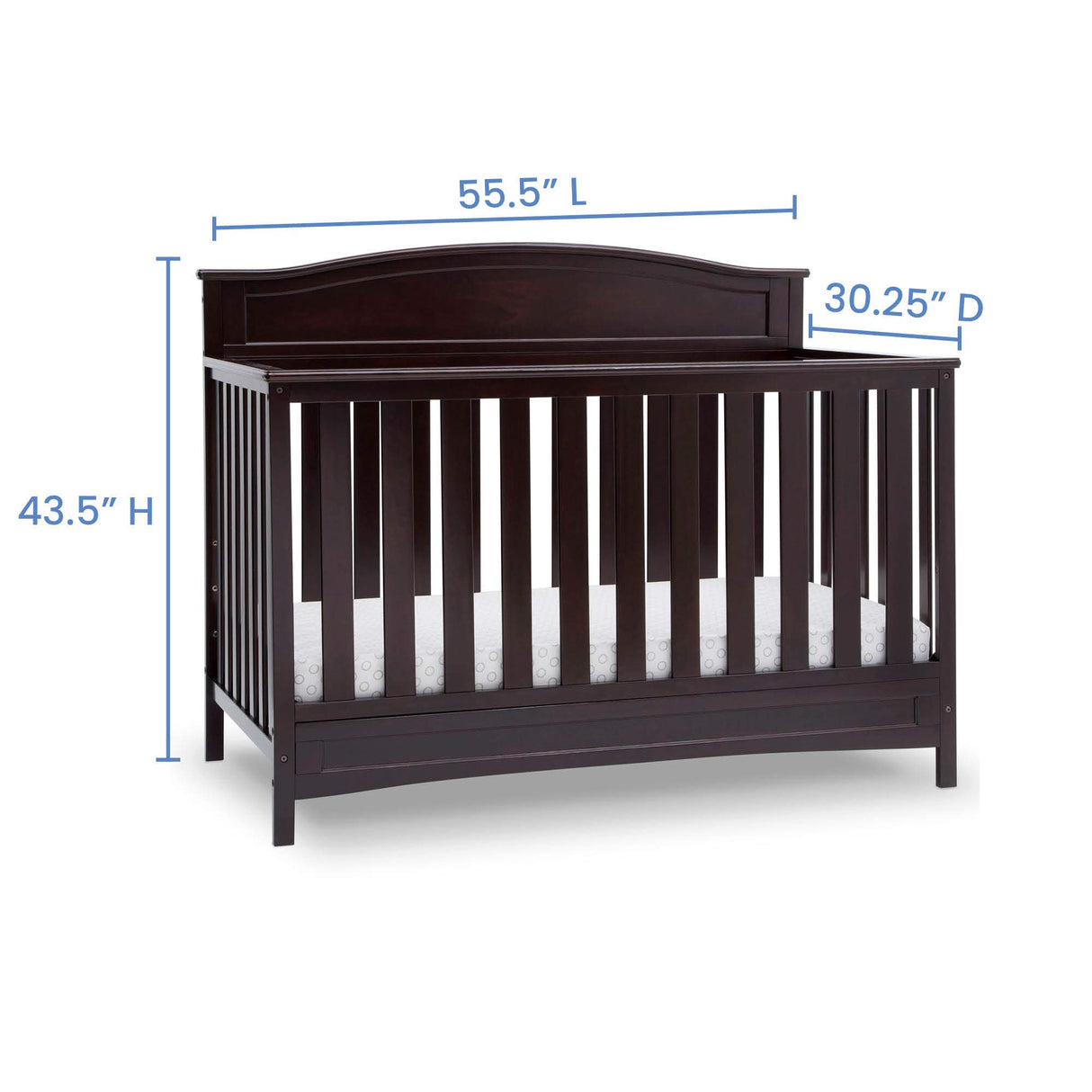 Delta Children Emery 4-in-1 Convertible Baby Crib - Greenguard Gold Certified, Dark Chocolate Delta Children