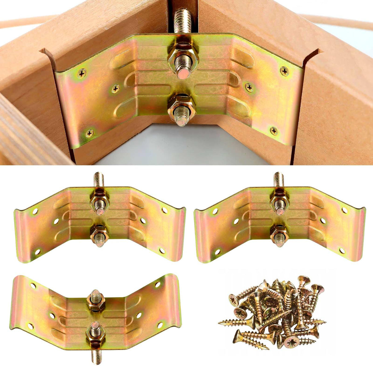 Pisman Table Leg Corner Bracket Set of 4 Includes Screws to Provide Strong Support for Legs & Table Skirts, Used to Strengthen Rickety Bench Legs, Dining Table Legs, Repair Desks Pisman