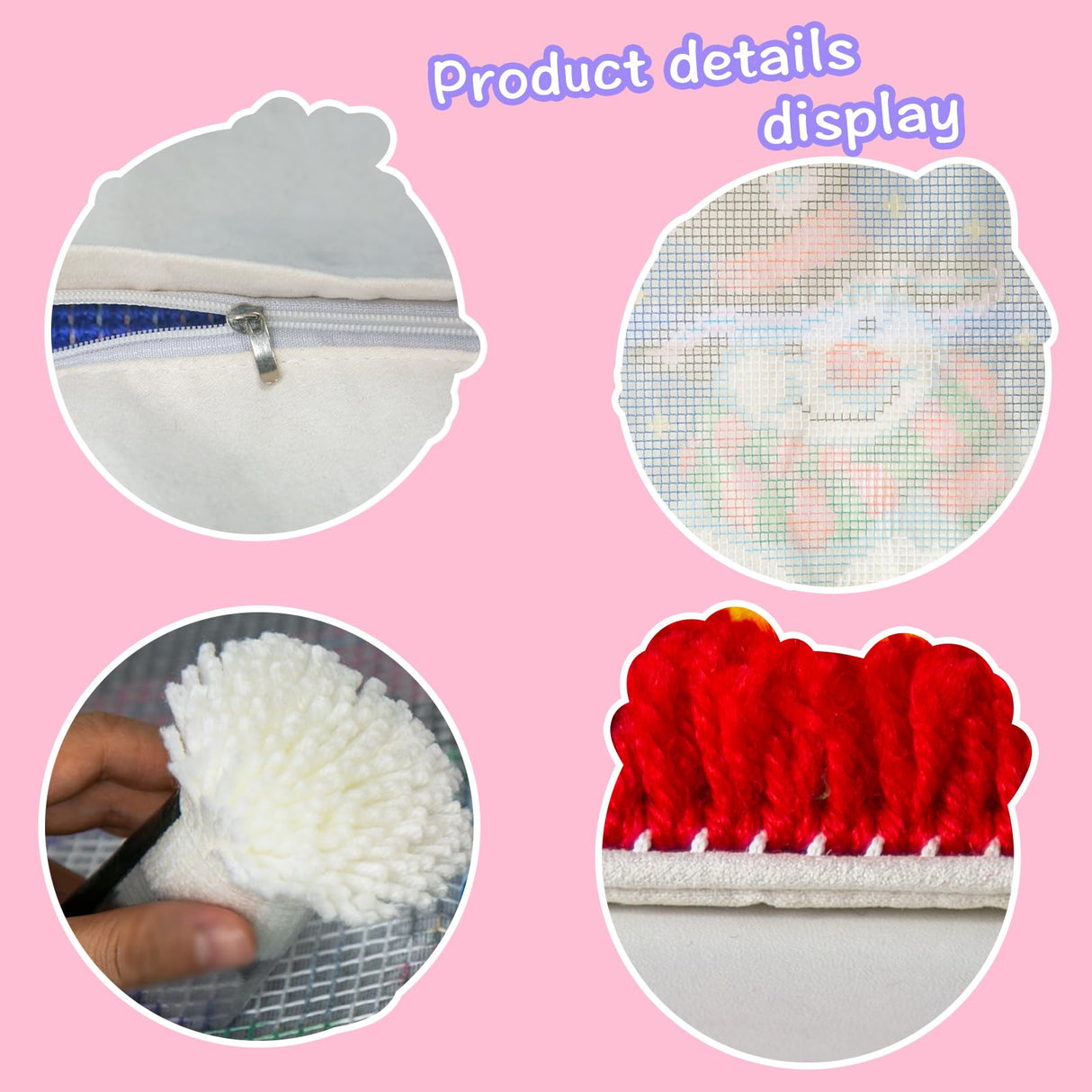 LAPATAIN Latch Hook Kits for DIY Throw Pillow Cover,Snowman Needlework Cushion Cover Hand Craft Crochet for Great Family 17x17inch LAPATAIN