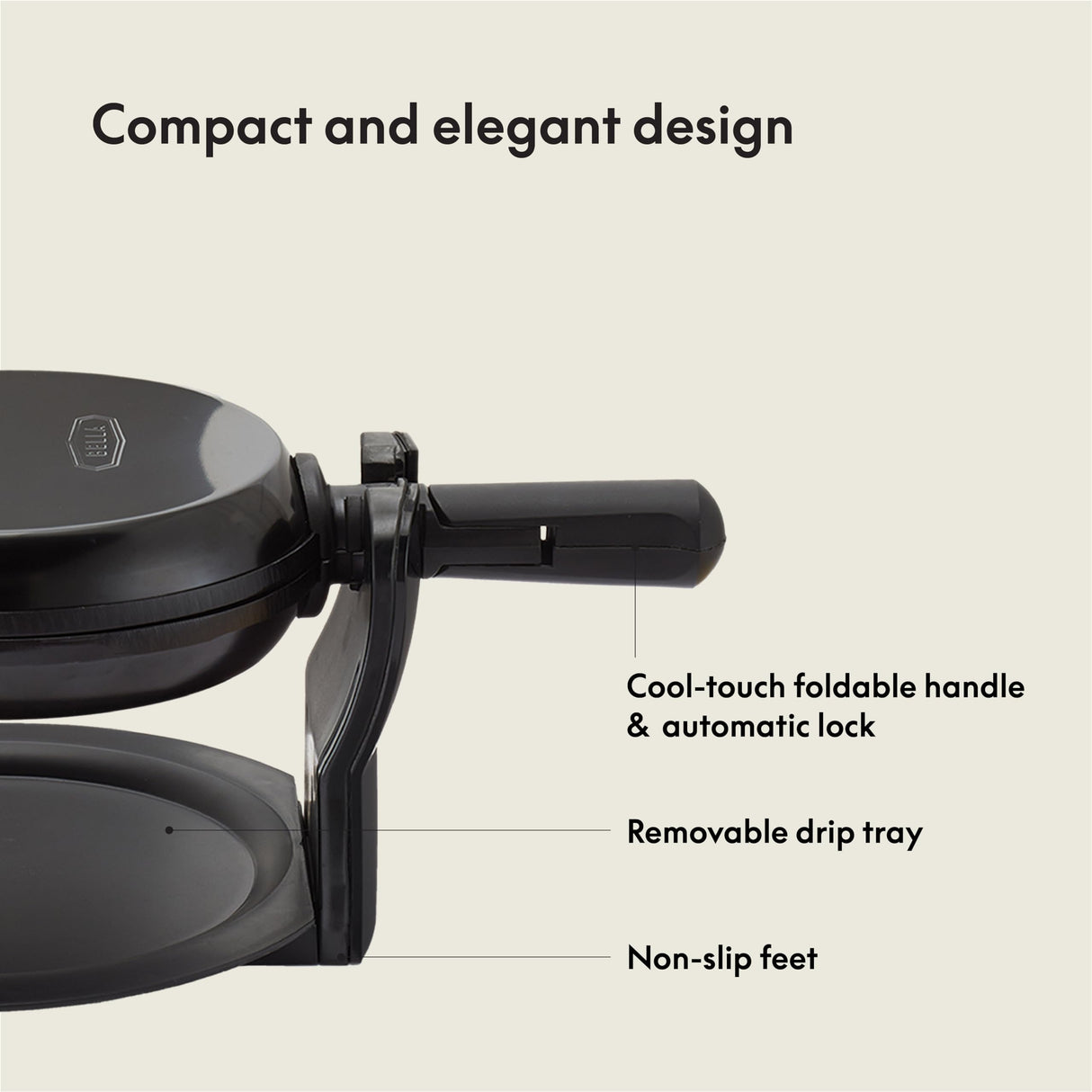 BELLA Classic Rotating Belgian Waffle Maker with Nonstick Plates, Removable Drip Tray, Adjustable Browning Control and Cool Touch Handles, Black BELLA