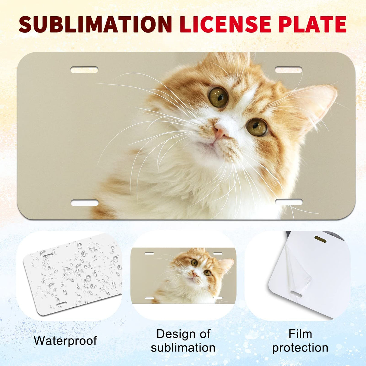 20 Pcs Sublimation License Plate Blanks, DIY Picture Sublimation Blank Aluminium Metal Automotive License Plate Plates Tag for Car Custom Design Work (White) XIHEYOMI