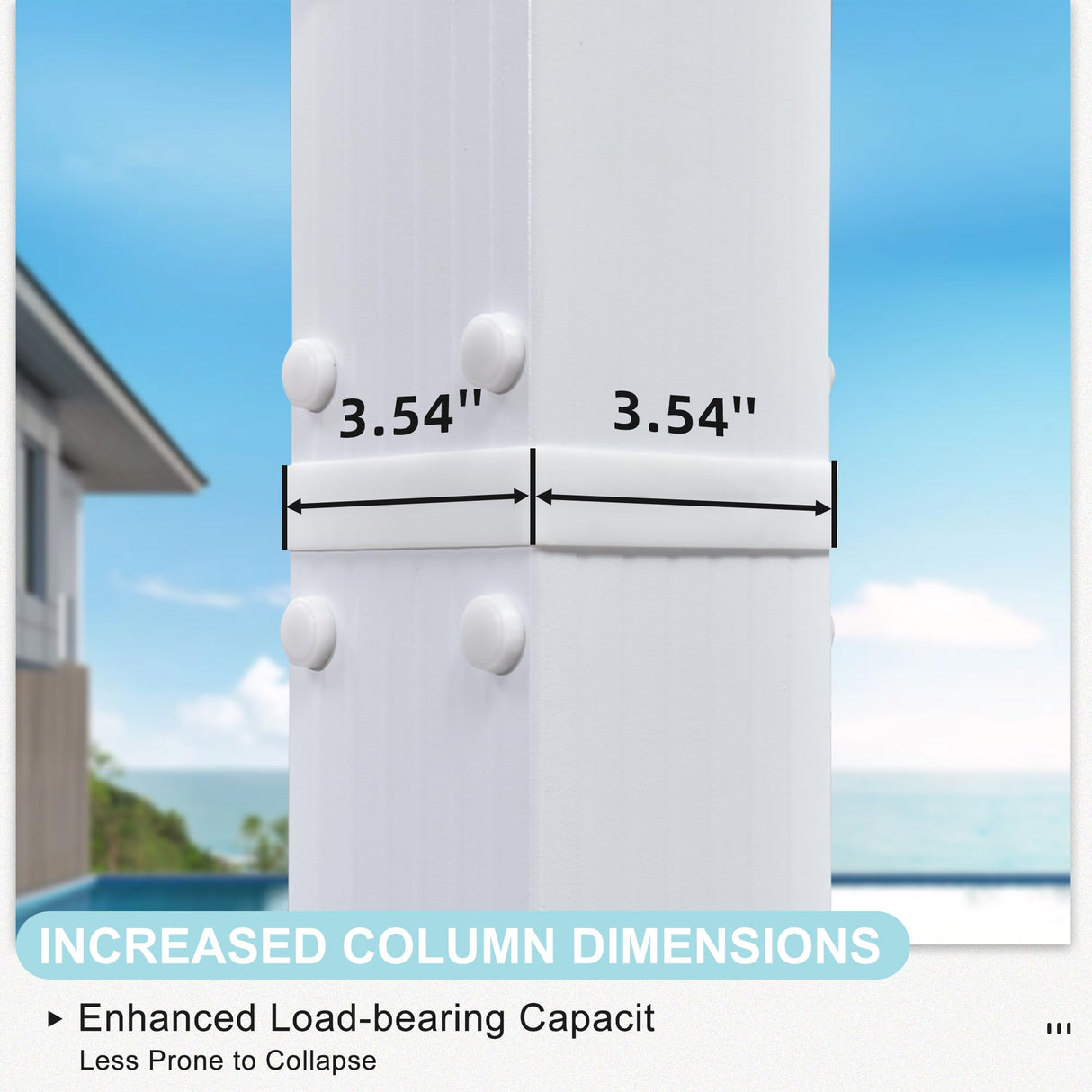 PURPLE LEAF 10' X 13' Outdoor Retractable Pergola with Sun Shade Canopy Cover White Patio Metal Shelter for Garden Porch Yard BBQ Beach Gazebo Grape Trellis Pergola, Turquoise Blue PURPLE LEAF