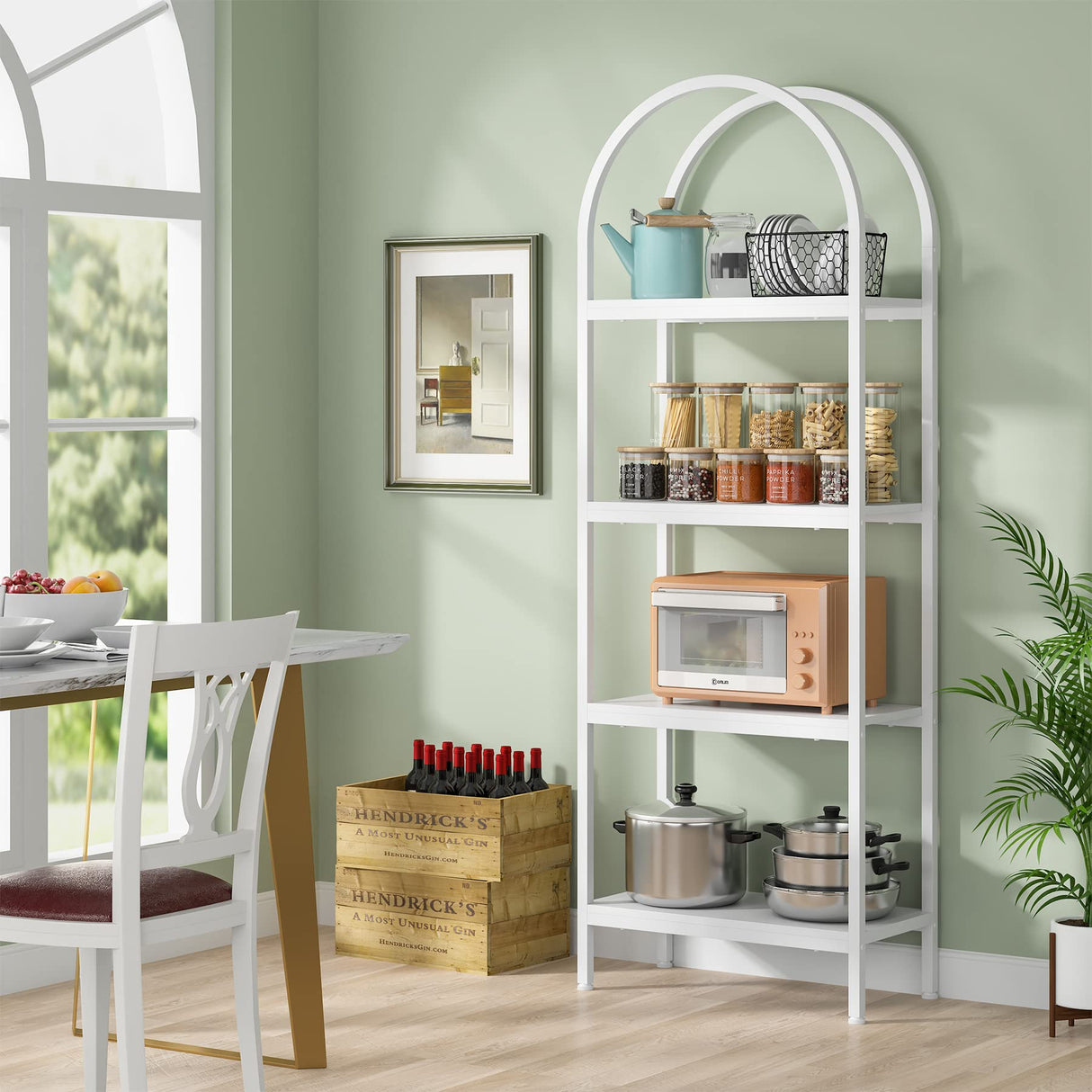 Tribesigns 4-Tier Open Bookshelf, 70.8" Industrial Wood Bookcase Storage Shelves with Metal Frame, Freestanding Display Rack Tall Shelving Unit for Office, Bedroom, Living Room (White, 1PC) Tribesigns