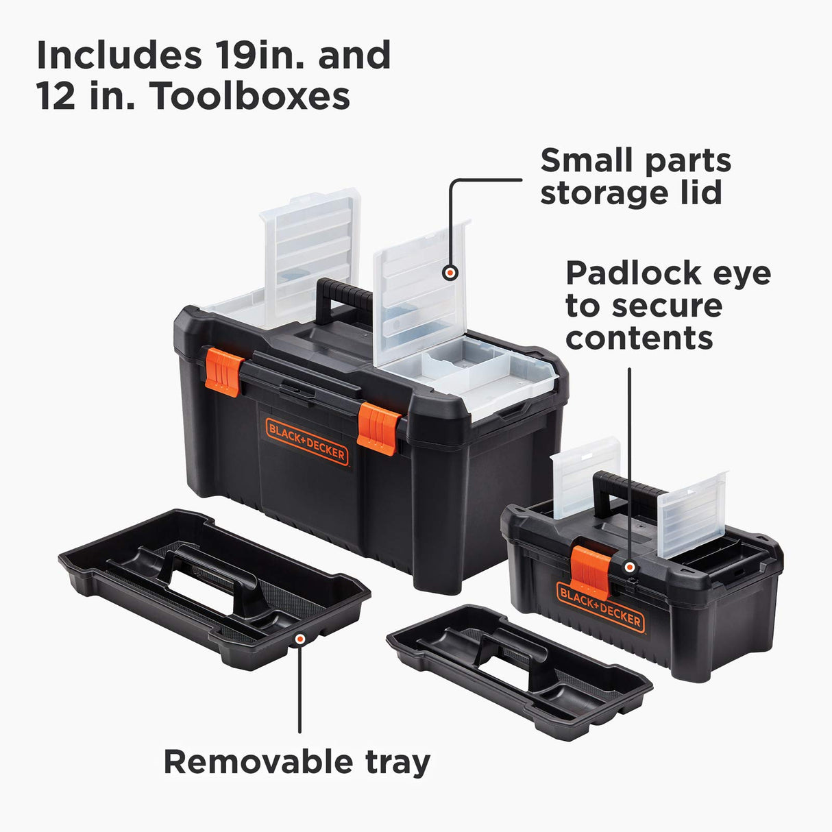 beyond by BLACK+DECKER Tool Box Bundle, 19-Inch & 12-Inch (BDST60129AEV) beyond