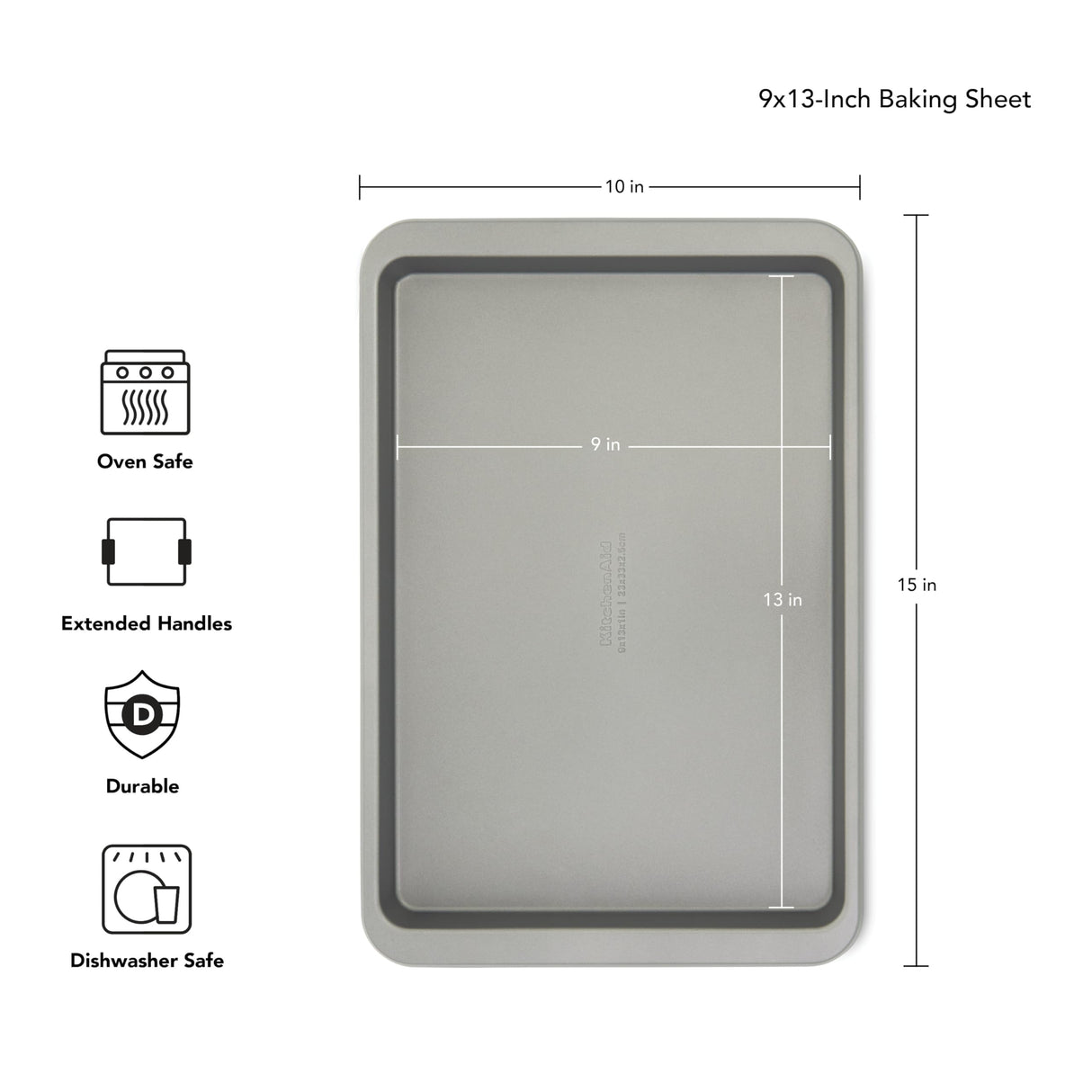 KitchenAid 9x13in Nonstick Aluminized Steel Baking Sheet, Contour Silver KitchenAid