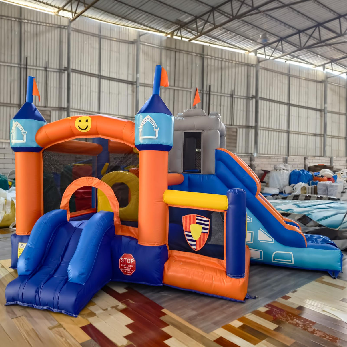 Commercial Bounce House for Big Kids Adult,Heavy Duty PVC 16FT(L) Inflatable Bounce House with Slides & Ball Pit, Ring Toss Game, Basketball Hoop Great for Party Backyard School Event-1100W Blower Tryset