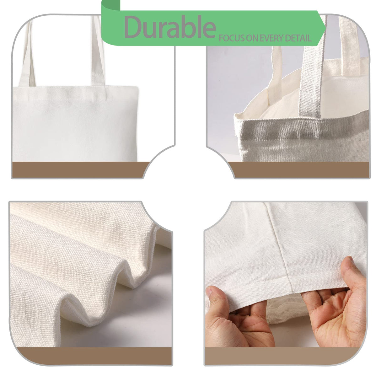 WHEATHUSK 20 Pieces Sublimation Canvas Tote Bags Blank Tote Bags Screen Printing Reusable Washable Polyester Grocery Bags for Heat Transfer Vinyl DIY Crafting White, 14x16 Inch WHEATHUSK