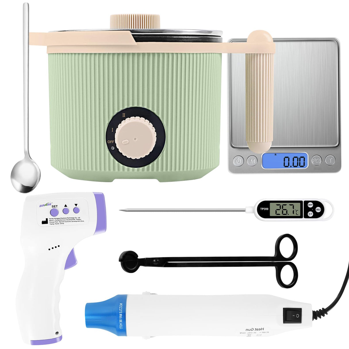 TOAUTO Candle Making Kit with Electronic 3Lbs Melting Pot, Pro DIY Candle Making Supplies Including Heat Gun, Digital Thermometer, Digital Scale, Wick Trimmer for Adults Candle Craft Project TOAUTO