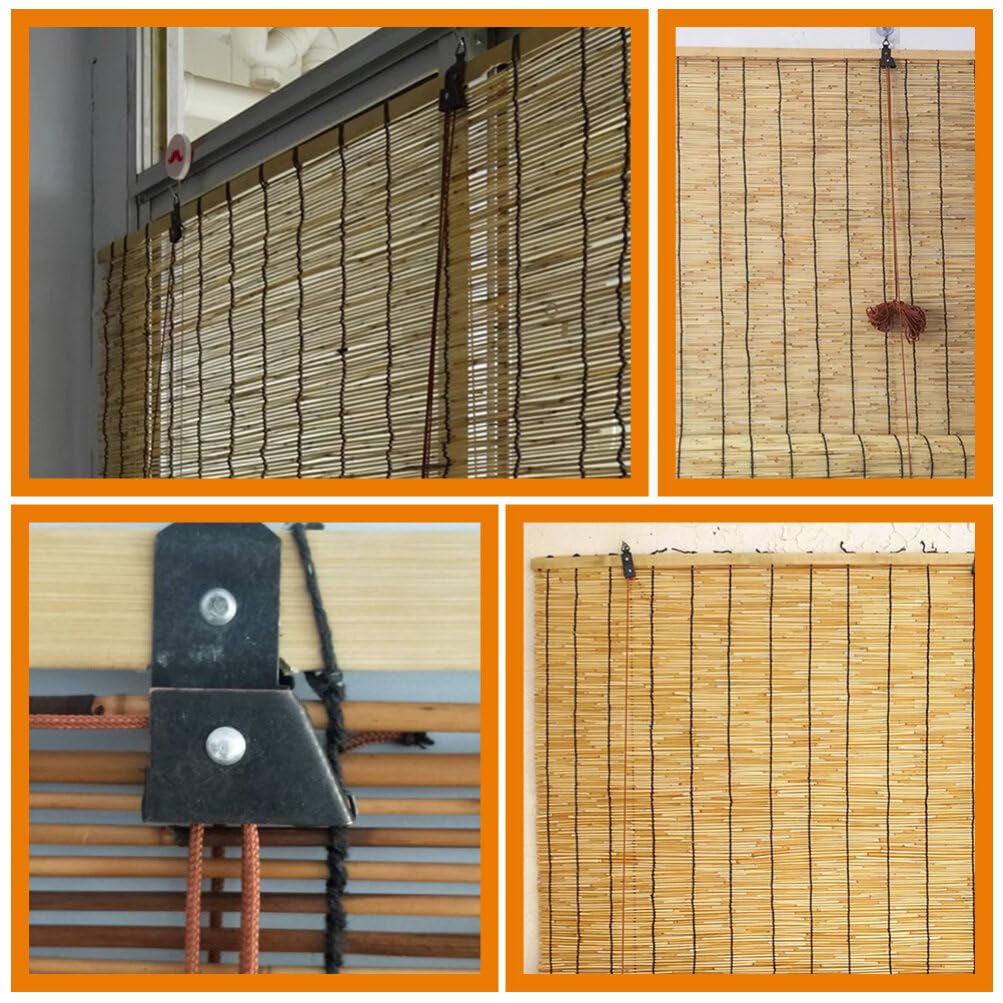 Garneck Roller Window Shades Lift Cords - Blinds Strings Lift Tool for Reeds Bamboo Roller Shades - Roll Up Blind Curtain Lifting Kit Repair Parts Replacement Garneck