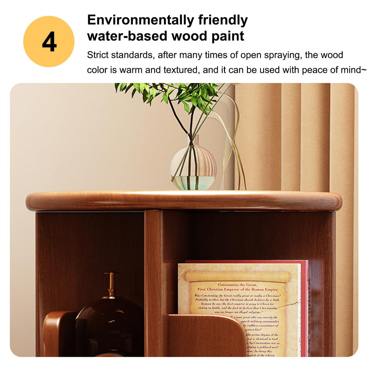 360° Rotating Solid Wood Bookshelf – 5 Tier Spinning Bookcase for Stylish Storage in Any Room LWQFHI