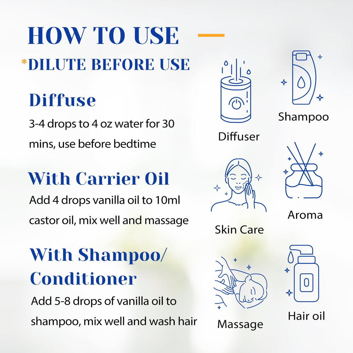 HIQILI Vanilla Essential Oil, Undiluted Natural Strong Fragrance Add in Skin Perfume, Unscented Lotion, Candle Soap Making Scent, Relax at Home with Diffuse Warm Sweet Aroma -100ML HIQILI