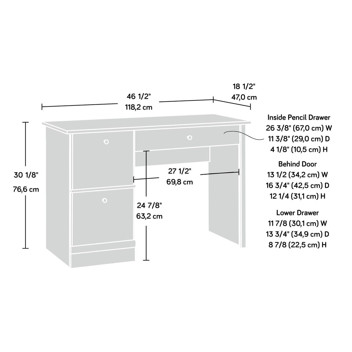 Sauder Computer Desk, Cinnamon Cherry Finish Sauder