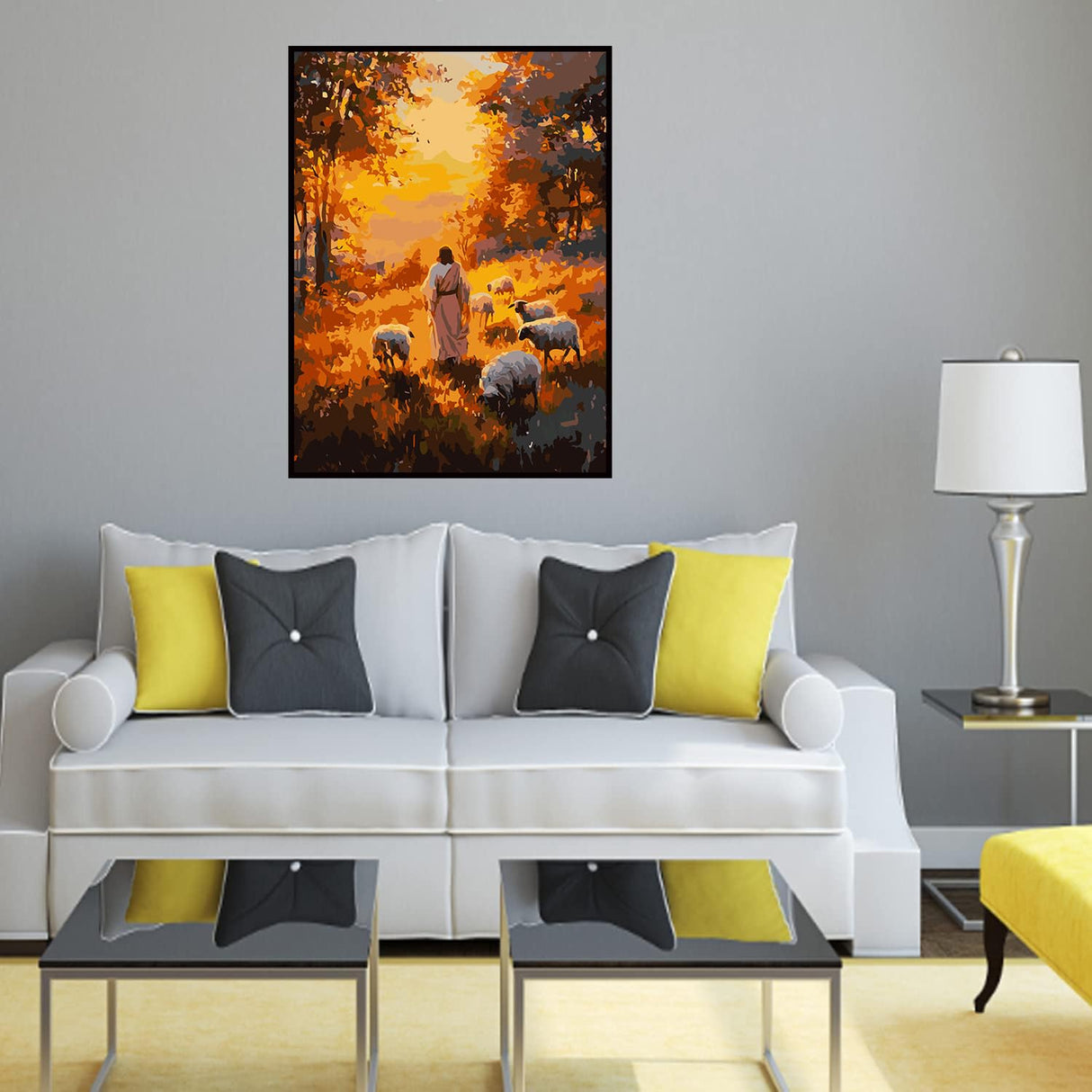 croshom Paint by Numbers Kit for Adults Beginner, Jesus Paint by Number for Adults, DIY Easy Adult Paints by Number Kits, Gifts and Home Wall Decor 12" x 16" (Without Frame) croshom