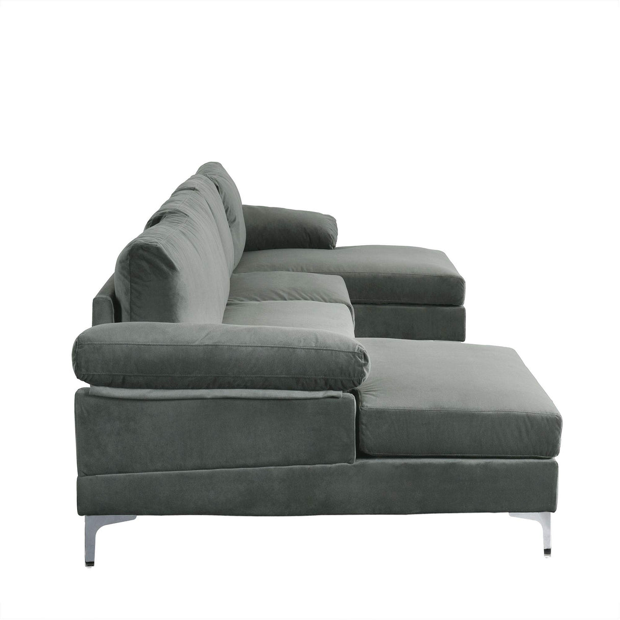 Casa AndreaMilano Modern Large Velvet Fabric U-Shape Sectional Sofa, Double Extra Wide Chaise Lounge Couch Casa Andrea Milano