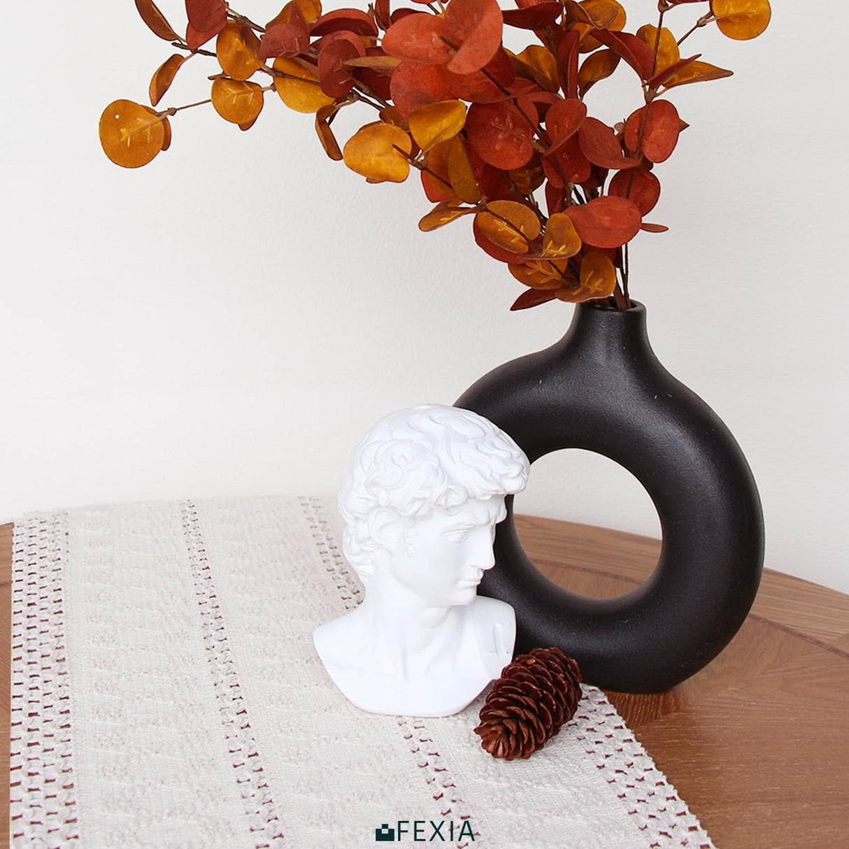 FEXIA Boho Macrame Table Runner with Tassels 36 Inches Long Cream for Farmhouse Home Decor Bohemian Dining Bedroom Decor Rustic Bridal Shower (12x36 Inches) FEXIA