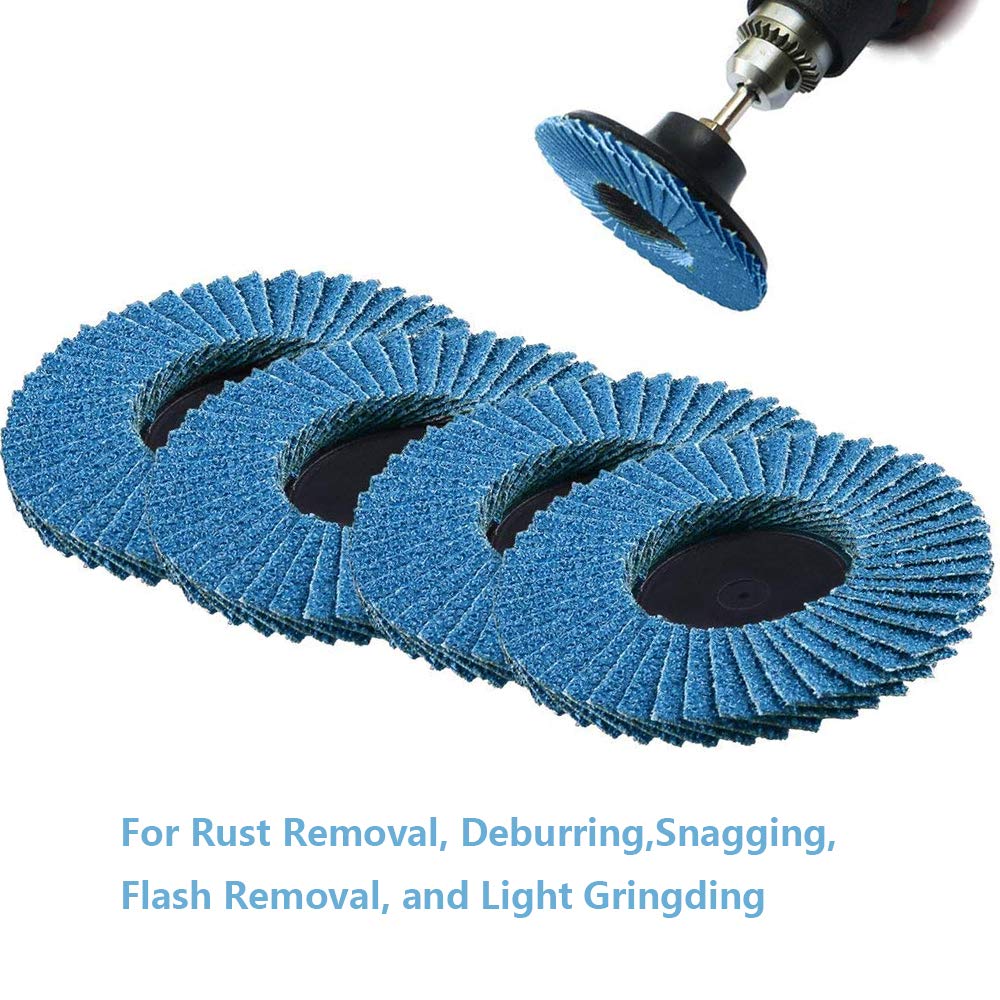 Saiper 10pcs 2 Inch 80 Grit Roll Lock Flap Sanding Disc Quick Change Zirconia Alumina Grinding Wheels with 1/4" Shank Pad Holder for Rotary Tools Die Grinder Polishing Metal Iron Rust Removal Saipor