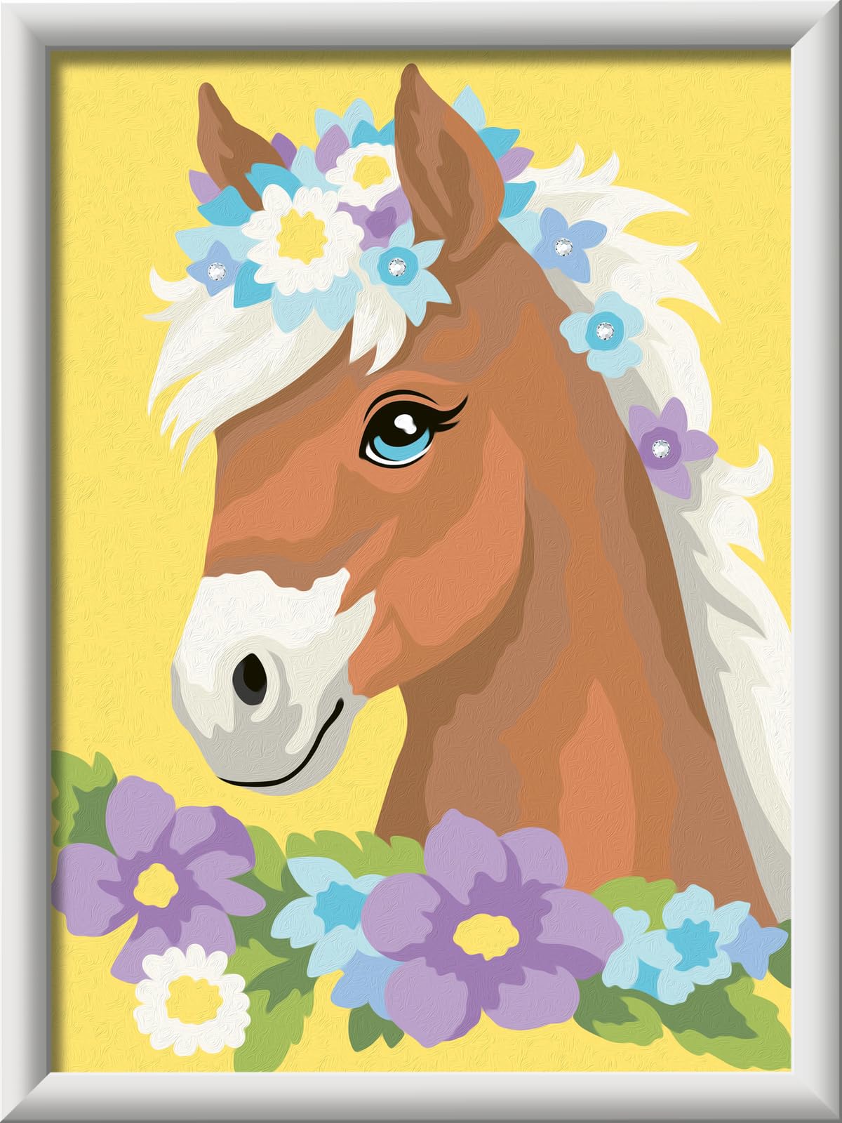 Ravensburger - Horse with Flowers CreArt Paint by Numbers Kit | Fun & Easy DIY Art for Kids Age 9+ | Creative Gift Idea for Birthdays & Holidays Ravensburger