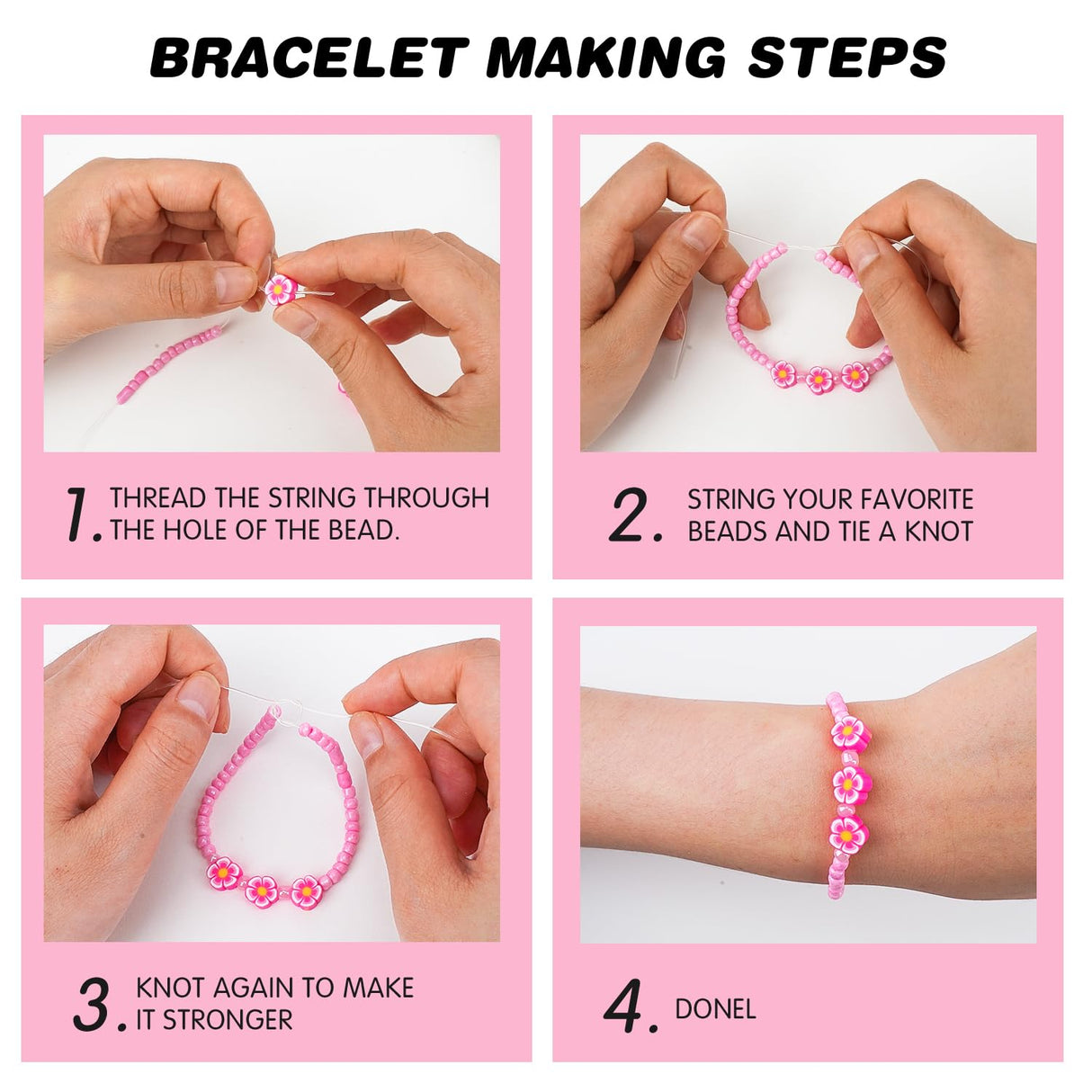 Gionlion 1000PCS Polymer Clay Beads Bracelet Making kit, 24 Style Cute Fun Fruit Flower Rainbow Butterfly Animal Heart Star Beads Charms for Jewelry Necklace Making Gift for Girls Kids Gionlion