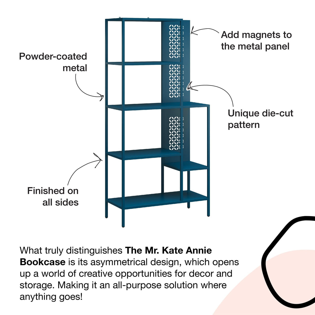 Mr. Kate Annie Metal Bookcase, Sunny Yellow Mr. Kate
