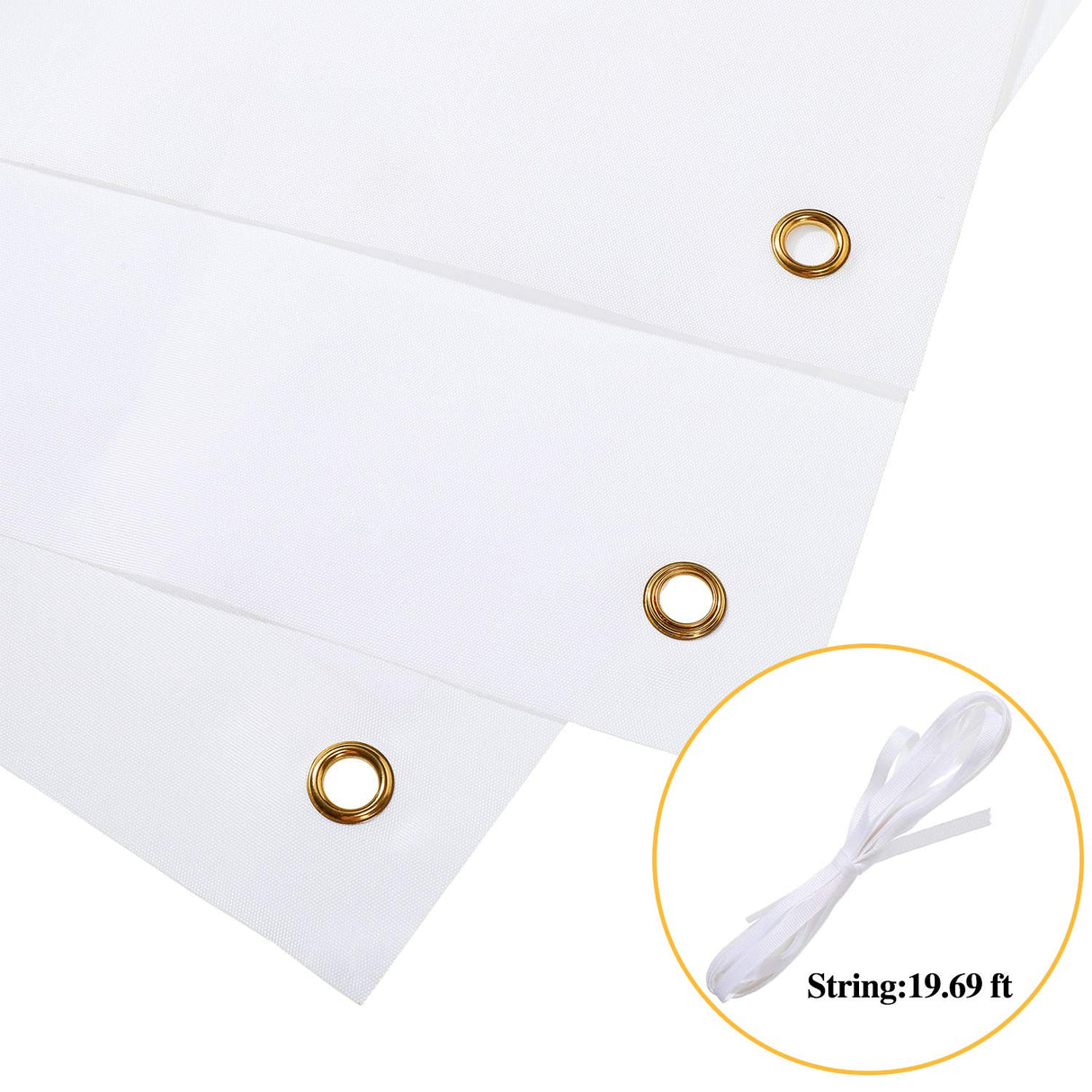 Large Banners and Signs Blank Banner Polyester Oxford Cloth Sublimation Banner with Hanging Rope for Indoor Wall Outdoor Easy Hang Signs DIY Banner Signs for Business Office (White,3.3 x 6 Feet) Zonon