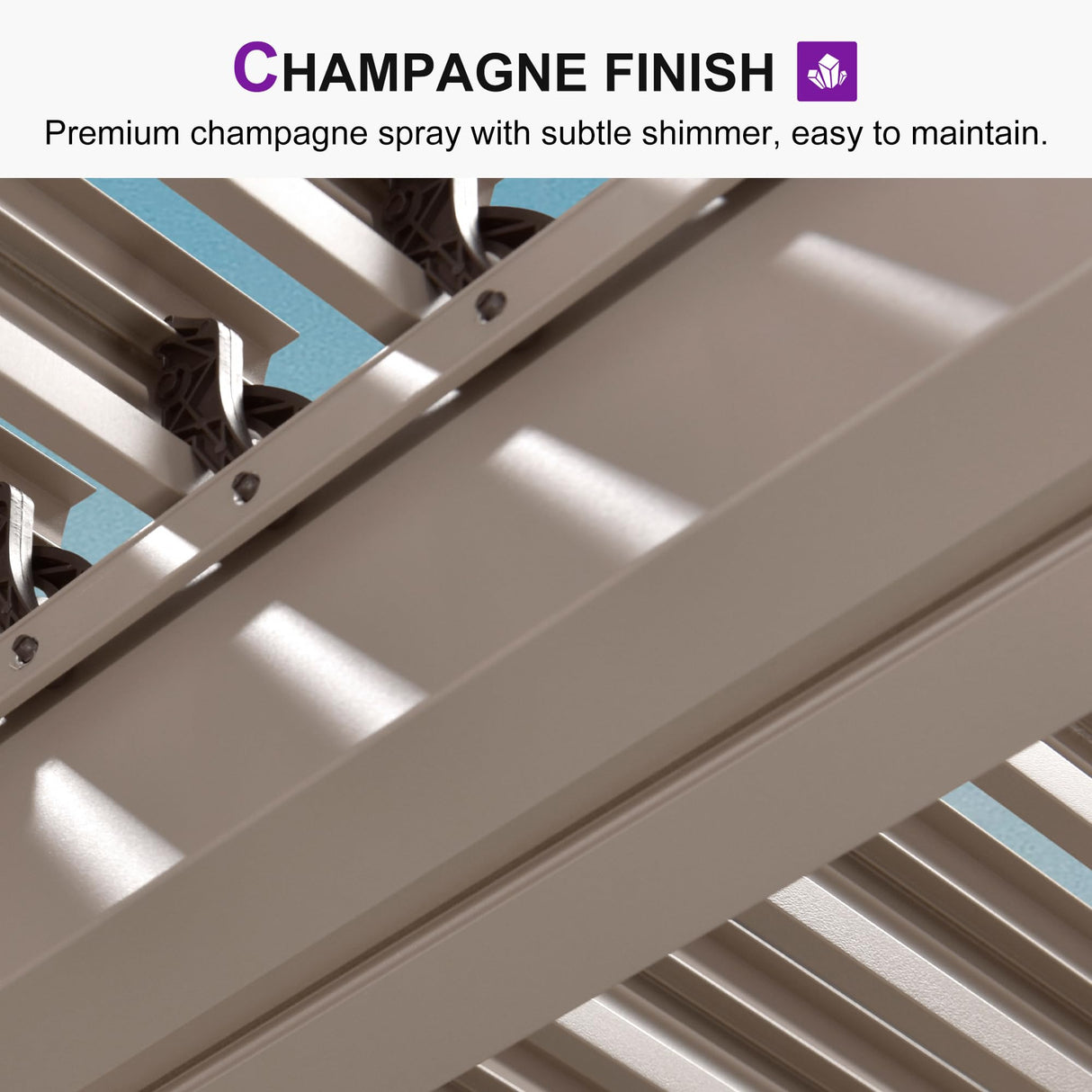 PURPLE LEAF Louvered Pergola 12' × 24' Outdoor Hardtop Gazebo Adjustable Aluminum Sun Shade for Deck Garden Backyard Patio Retractable Roof Canopy PURPLE LEAF