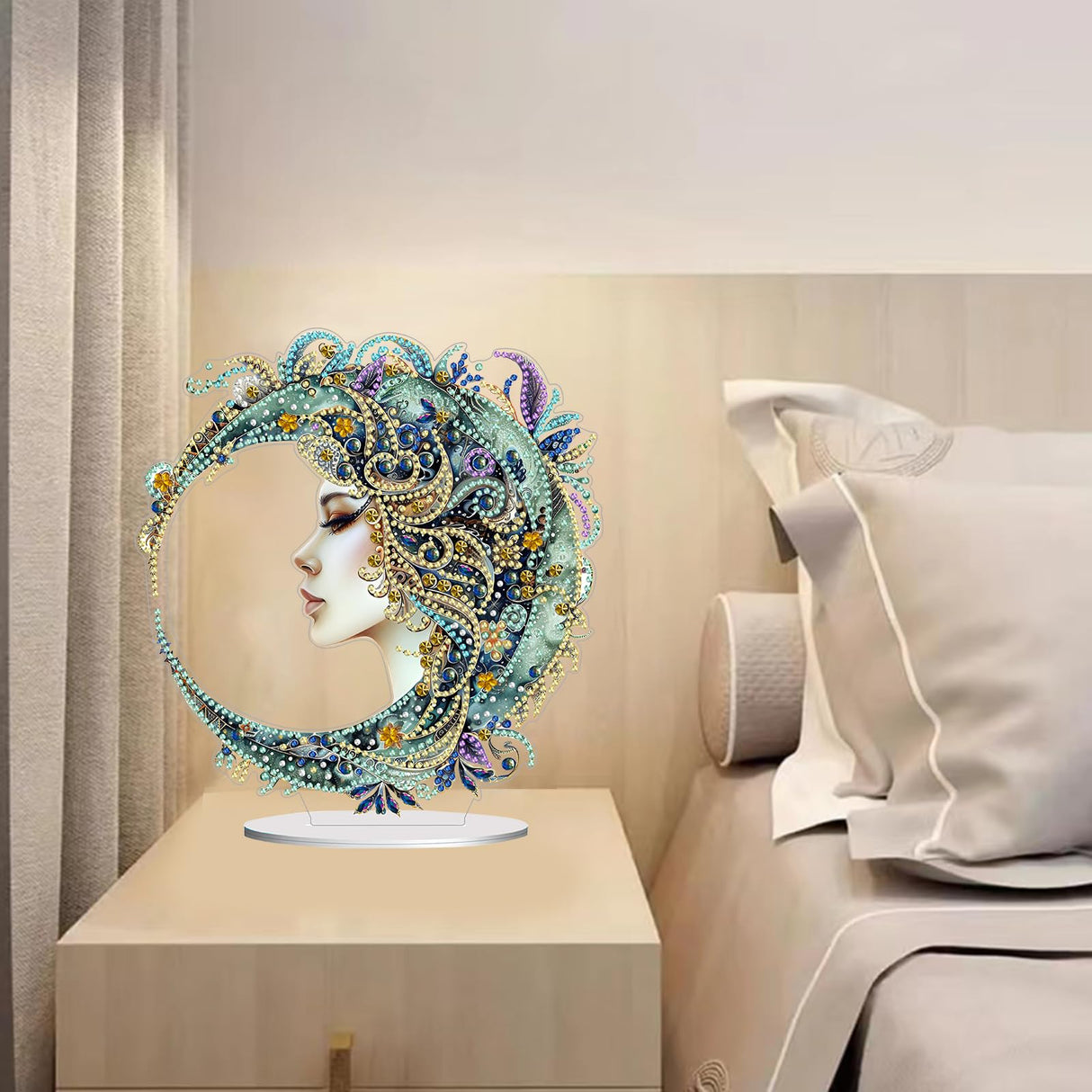 hyzsj DIY Diamond Desktop Ornament, Crystal Diamond Art Painting Tabletop Ornaments Single Sided, Diamond Ornament for Adult Beginner Home Office Decor Crafts Gift(7.9x7.6inch) hyzsj