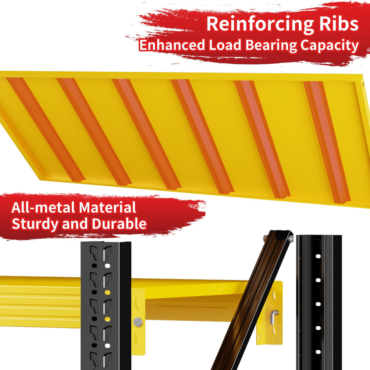 CXUZCZ 4000LBS Garage Shelving 48" W Garage Shelving Heavy Duty 4-Tier Metal Storage Shelves Adjustable Shelf Unit Storage Rack for Basement Supermarket Warehouse 48" W x 24" D x 78" H Yellow CXUZCZ