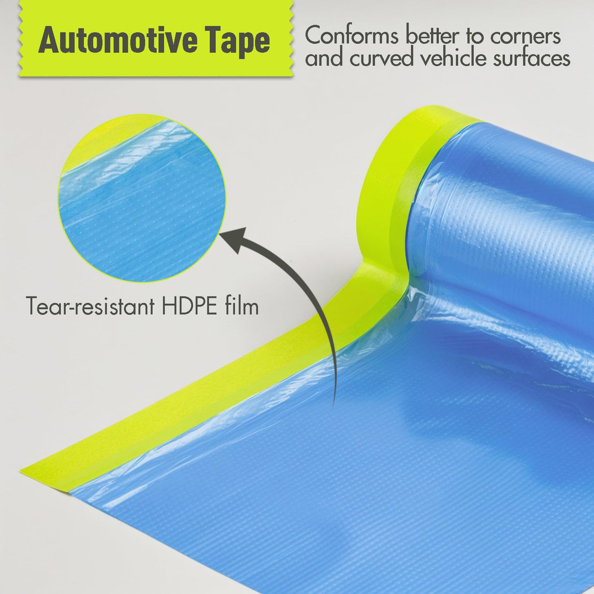 Pre-Taped Masking Film for Painting - 22" x 66' Painters Plastic Sheeting with Automotive Paint Tape and Drape for Covering Cars, Walls, Windows and Furniture Protection (2 Rolls) Tangibay