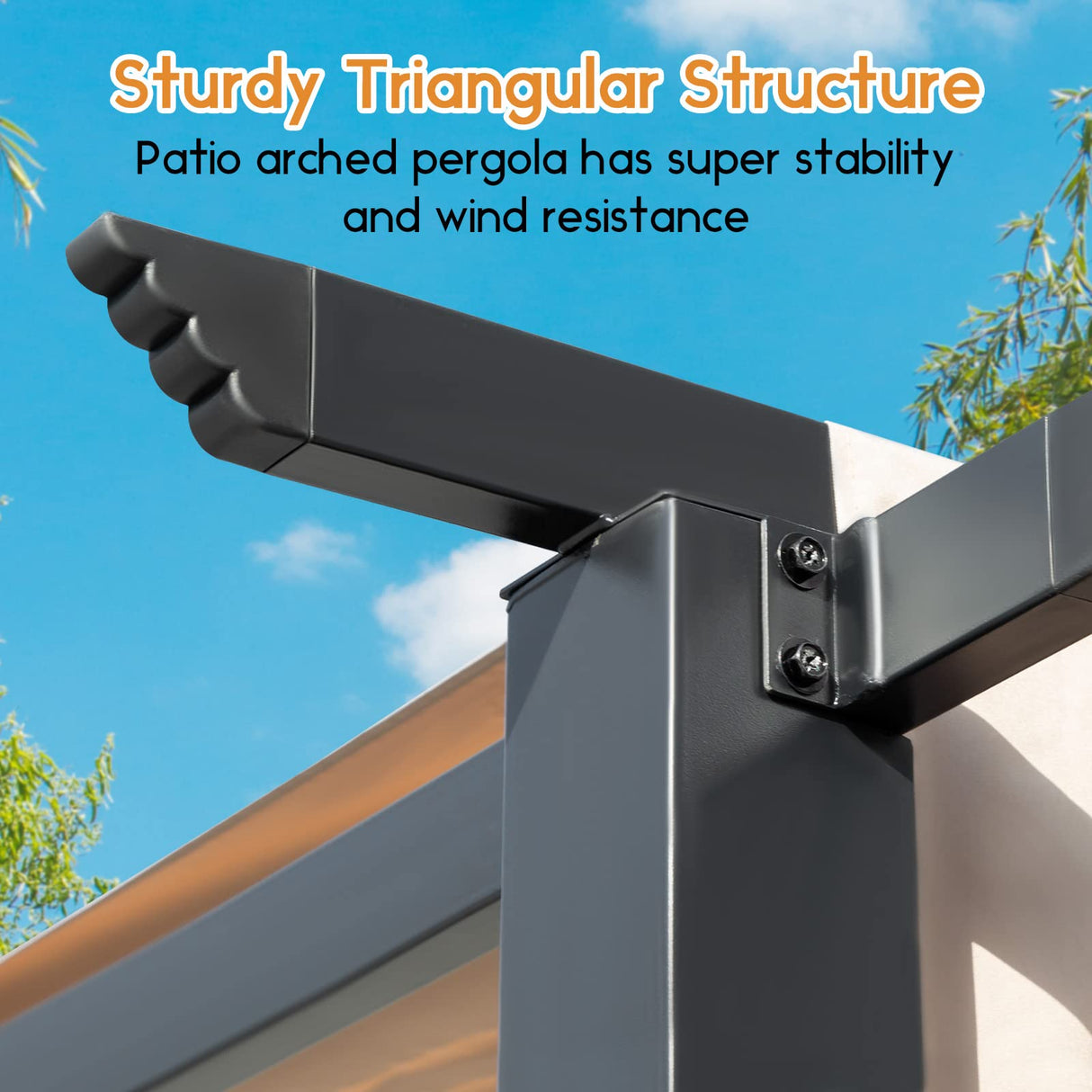 Warmally 10'x10' Outdoor Retractable Pergola, Aluminum Frame Patio Pavilion with Sun Shade Canopy Cover, Sun Shelter Gazebo for Deck, Porch, Garden, Lawn (Beige) Warmally