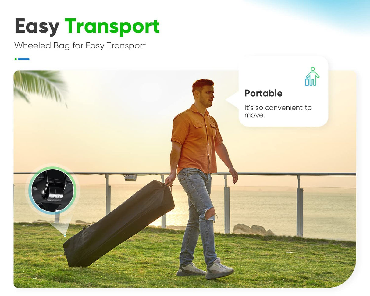 Quictent 8 x 8 ft Privacy Pop up Canopy Tent with Sidewalls, Instant Gazebo Canopy Shelter Enclosed Portable, Mesh Windows & Waterproof (Tan) Quictent