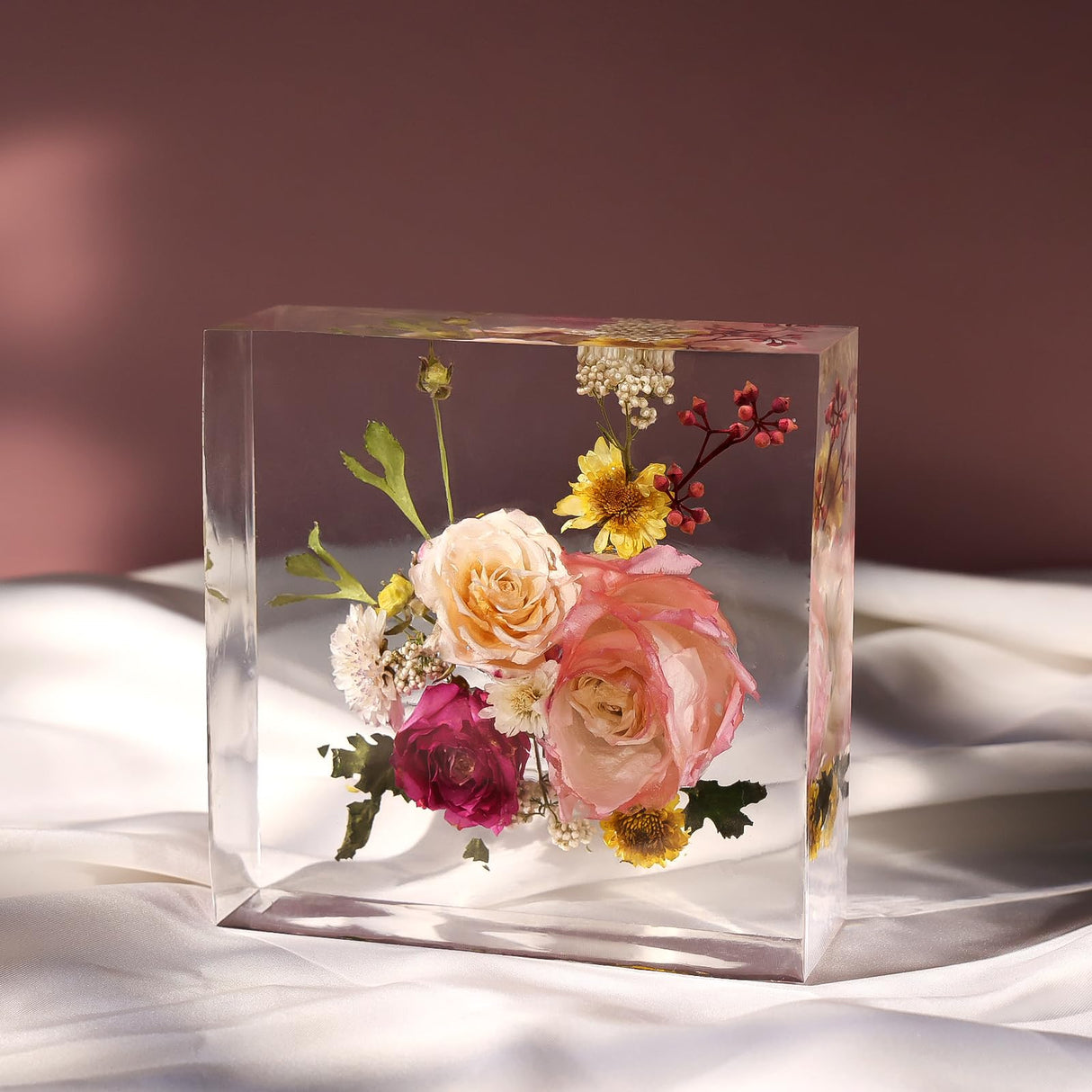 LET'S RESIN 8Pcs Resin Molds Silicone,Deep Epoxy Resin Molds for Flower Bouquet Preservation,Large Silicone Molds for Resin Casting Craft Including Square Hexagon Heart Resin Mold LET'S RESIN