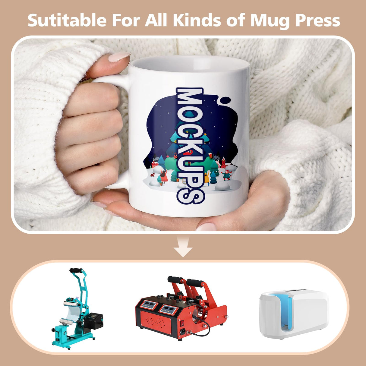 Dmsky Sublimation Mugs 11 OZ Blank Bulk Coffee Mug White Ceramic Photo Cups Tazas Para Sublimation Cup 12 pack With Box, Heat Tape, sublimation paper Ideal for Crafts and Printing Dmsky