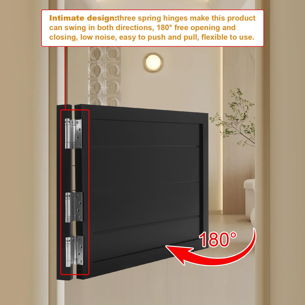 ZBXGJKSY Swinging Door, Retro Cafe Doors for Fence Door, Partition Door, Bar Door 35.4 X 23.6 Inches Solid Wood Swing Door Hard and Sturdy Dutch Door with Hinges, Black ZBXGJKSY